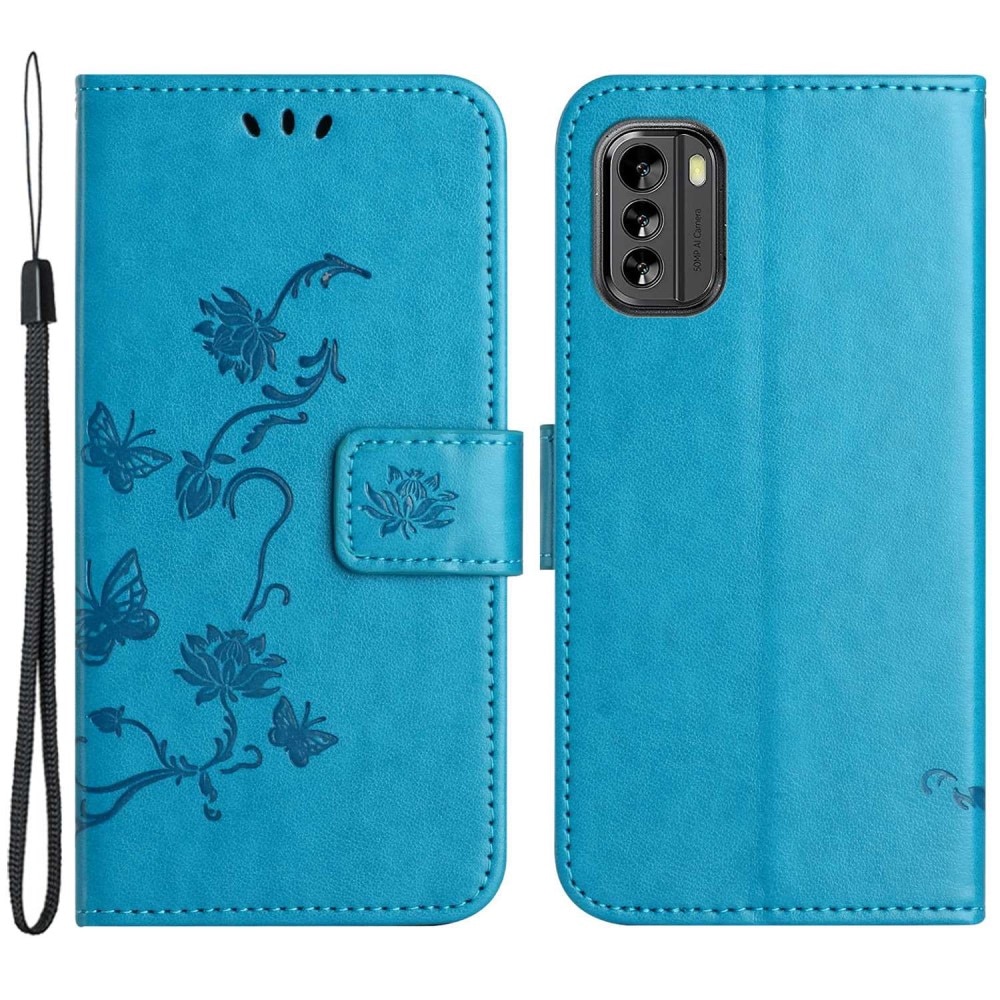 Nokia G60 Mobilfodral med fjärilar, blå