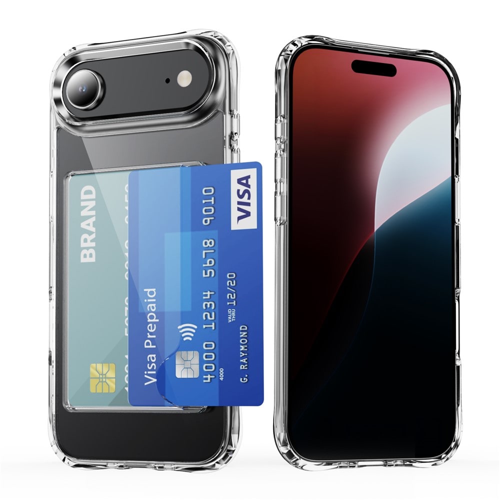 iPhone 17 Air Hybridskal med inbyggt kortfack, Genomskinlig