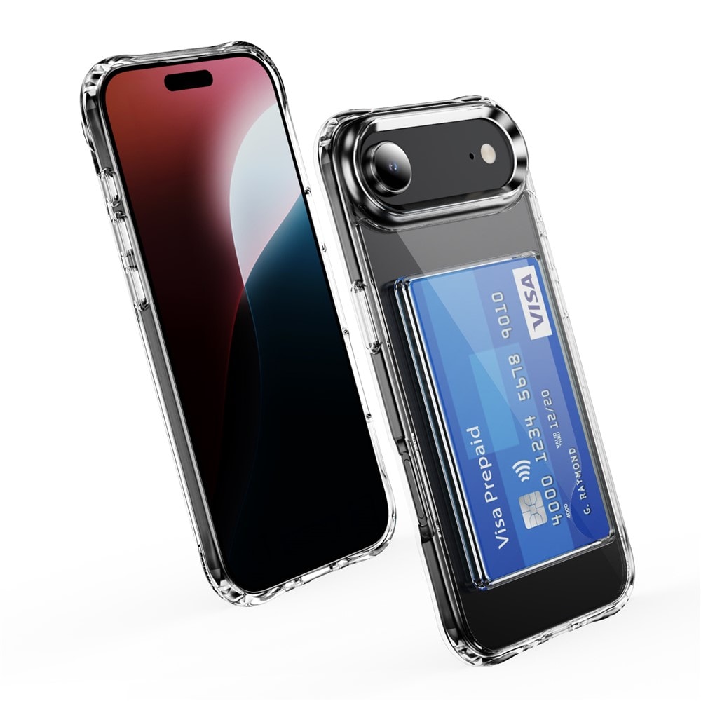 iPhone 17 Air Hybridskal med inbyggt kortfack, Genomskinlig
