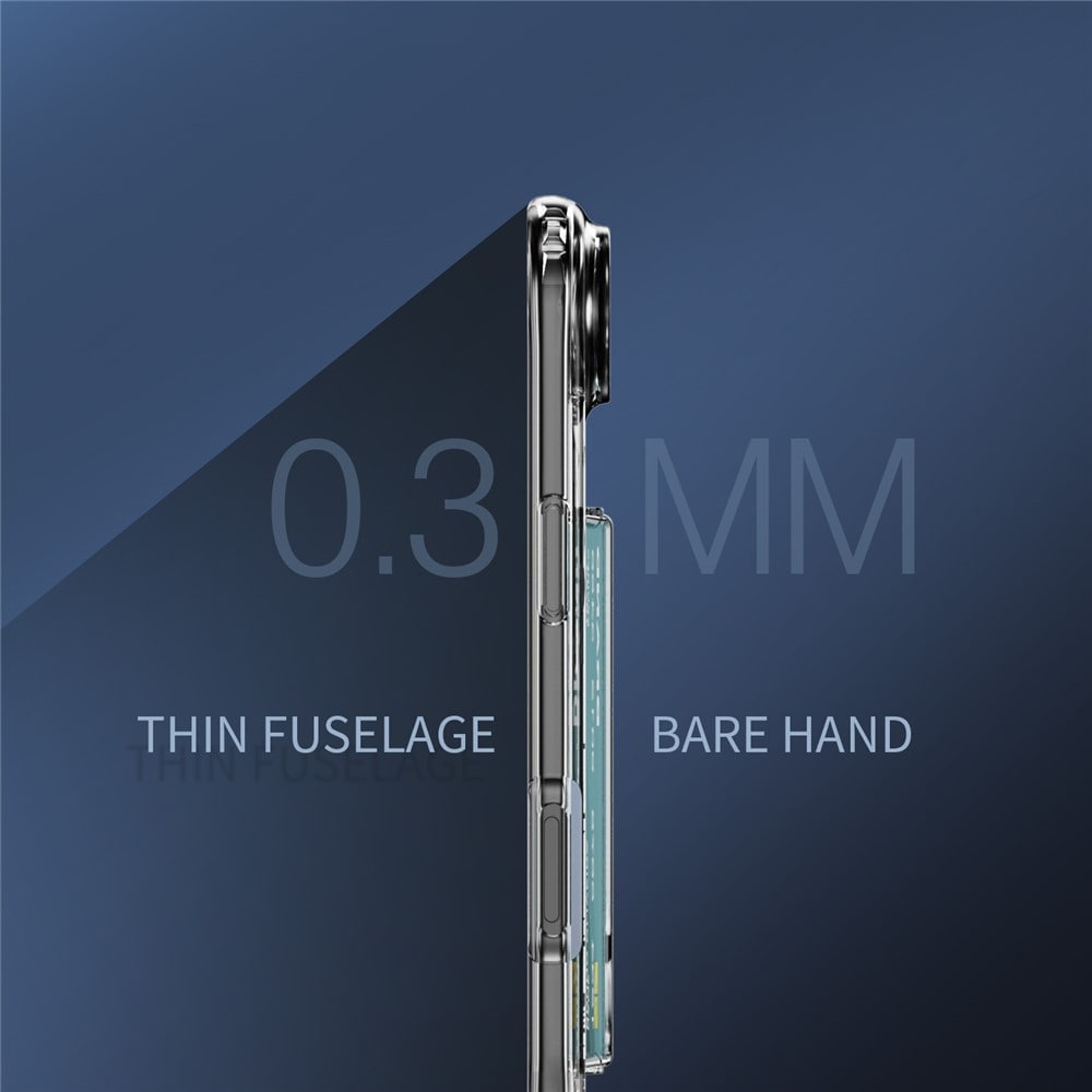 iPhone 17 Air Hybridskal med inbyggt kortfack, Genomskinlig