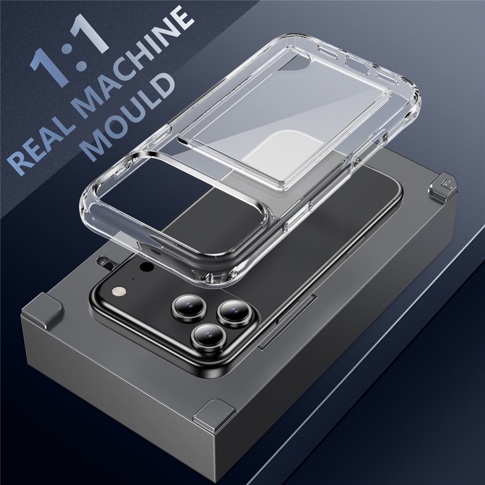 iPhone 17 Pro Hybridskal med inbyggt kortfack, Genomskinlig