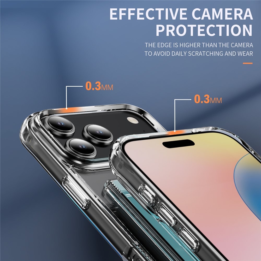 iPhone 17 Pro Hybridskal med inbyggt kortfack, Genomskinlig