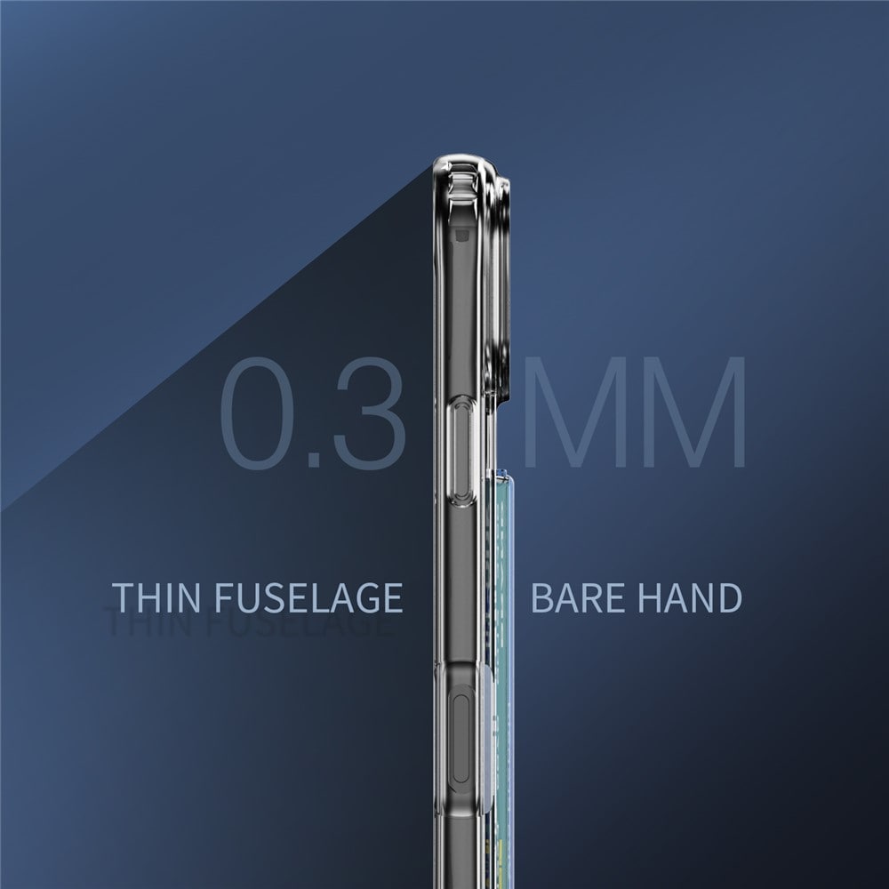 iPhone 17 Pro Max Hybridskal med inbyggt kortfack, Genomskinlig