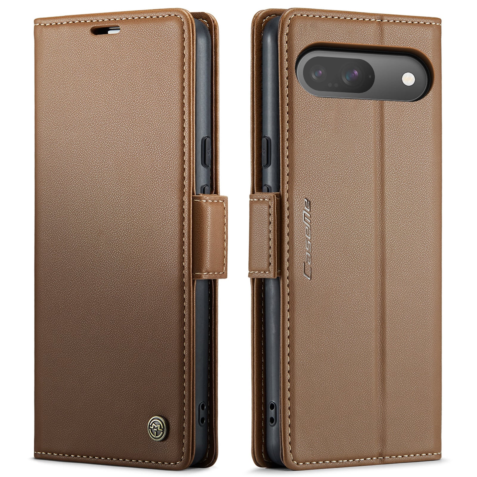 Google Pixel 10 Slimmat RFID-plånboksfodral, Brun