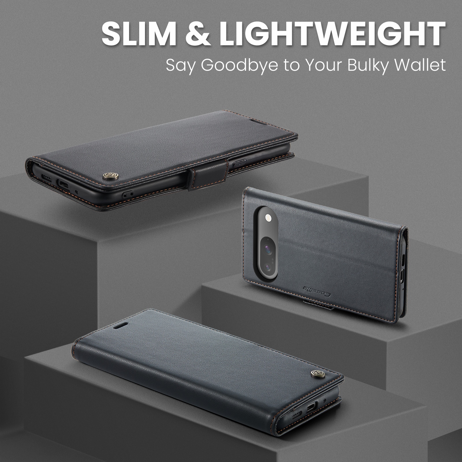 Google Pixel 10 Pro Slimmat RFID-plånboksfodral, Svart