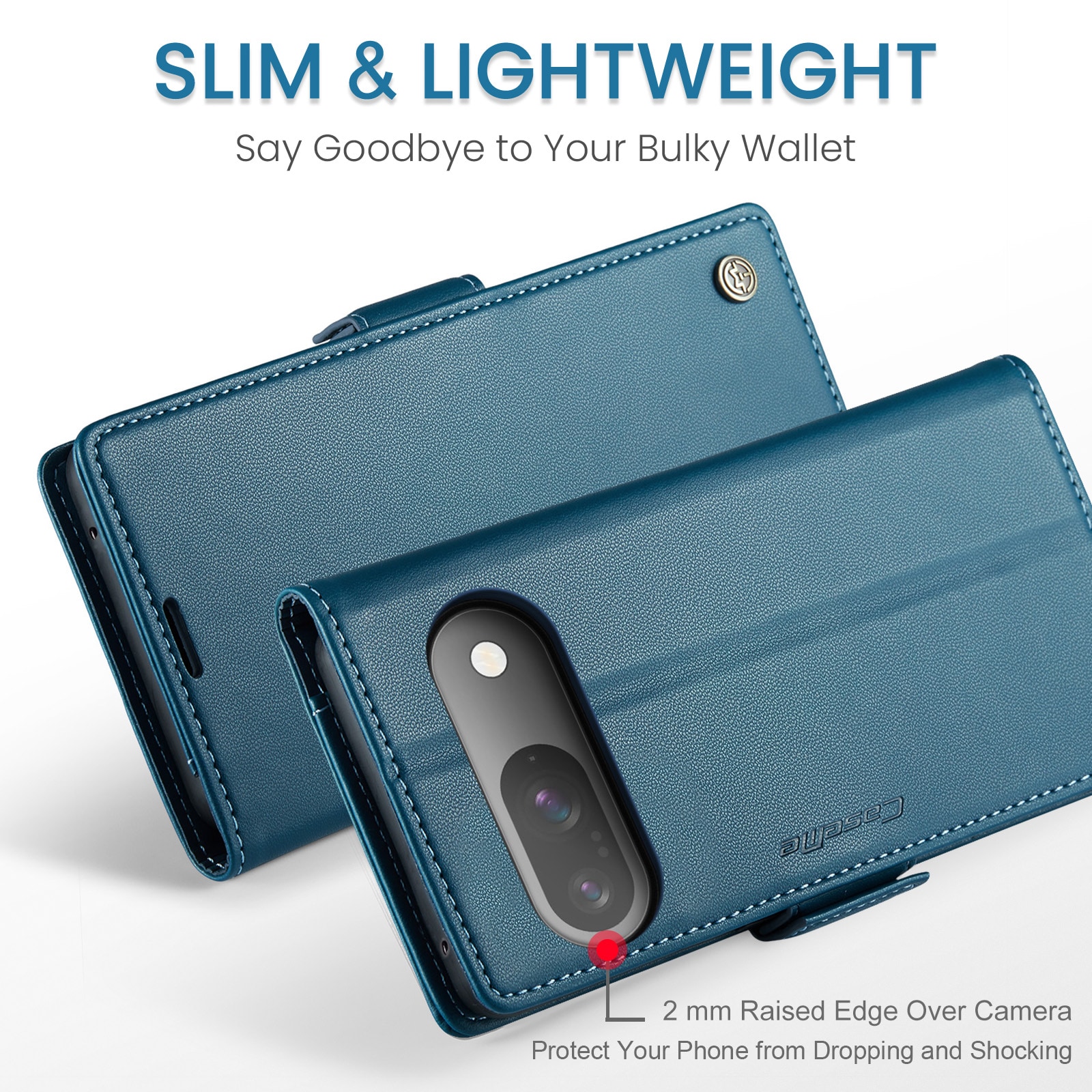 Google Pixel 10 Pro Slimmat RFID-plånboksfodral, Blå