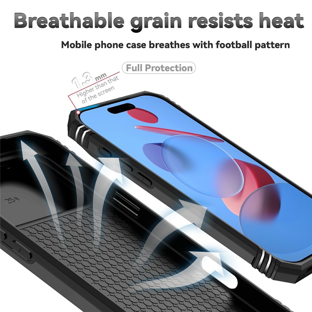 iPhone 17 Pro Skal med kameraskydd & fingerring, Svart