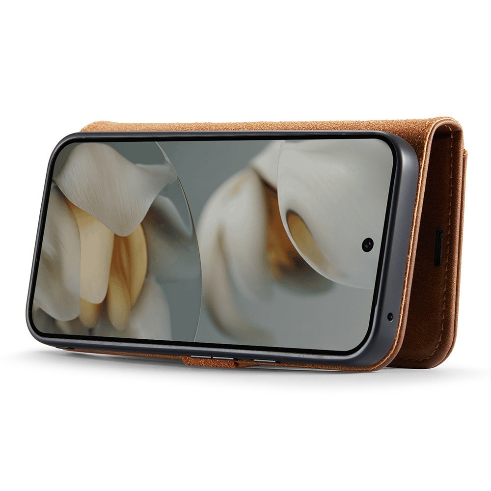 Google Pixel 10 Pro Plånboksfodral med avtagbart skal, Cognac