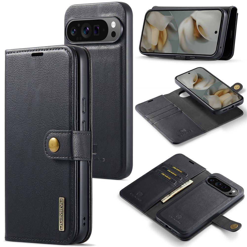Google Pixel 10 Pro XL Plånboksfodral med avtagbart skal, Black