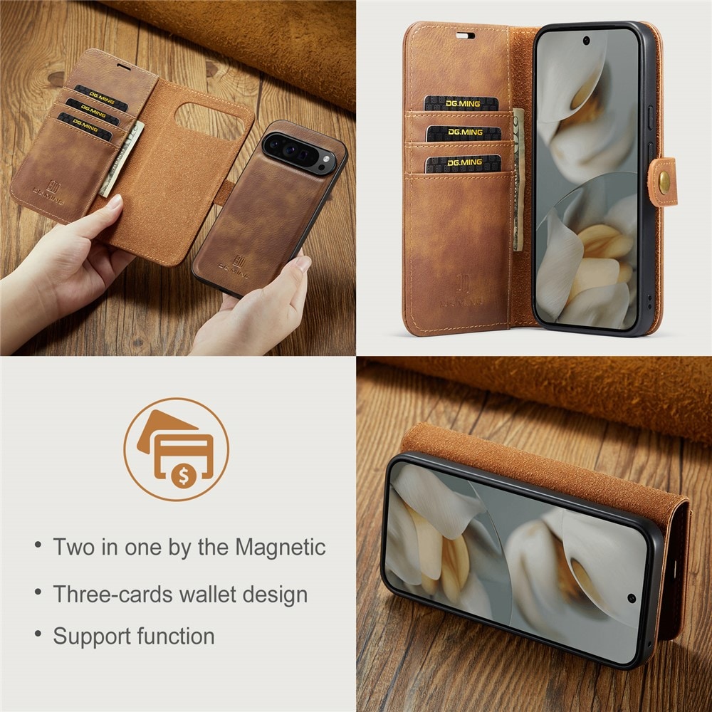 Google Pixel 10 Pro XL Plånboksfodral med avtagbart skal, Cognac