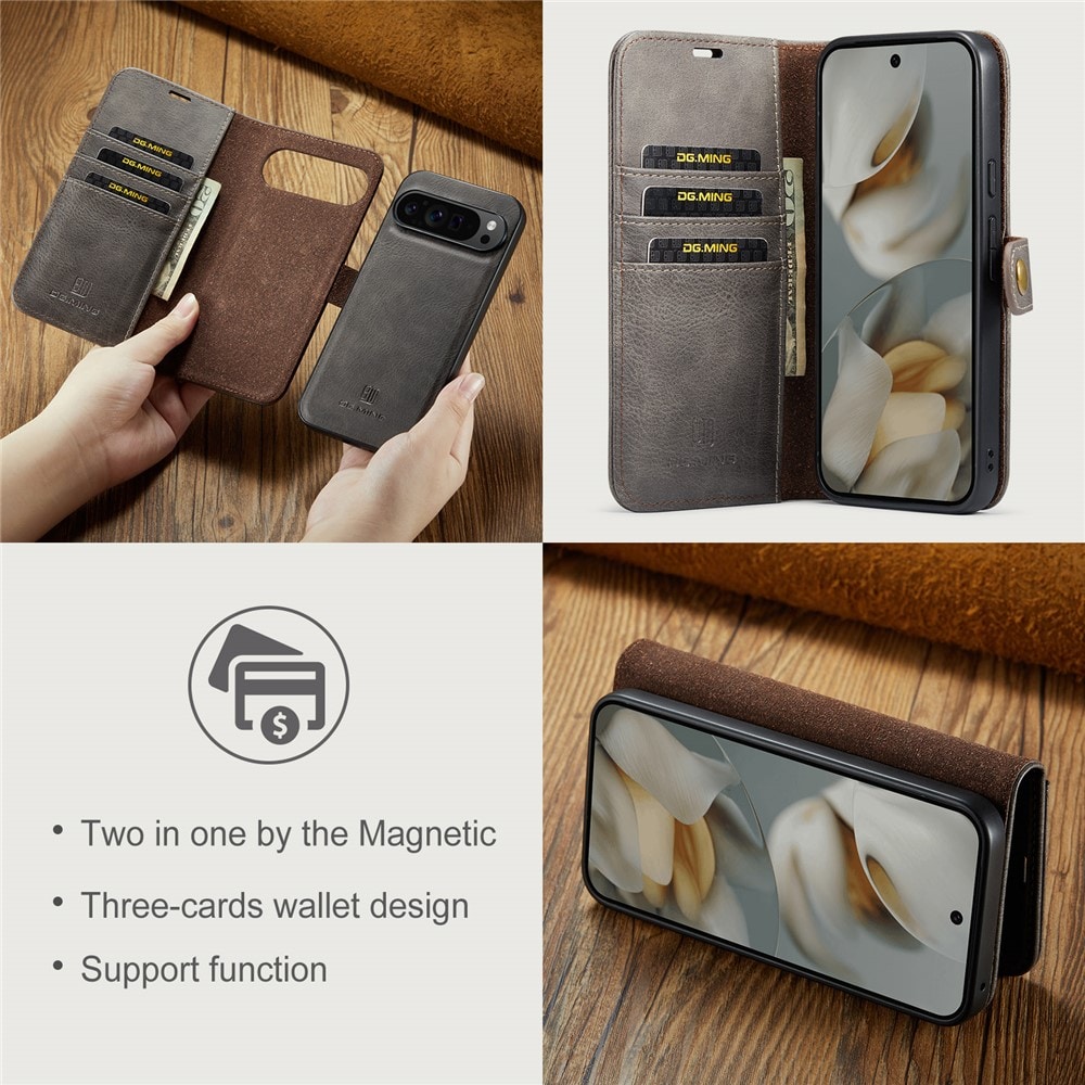 Google Pixel 10 Pro XL Plånboksfodral med avtagbart skal, Brown