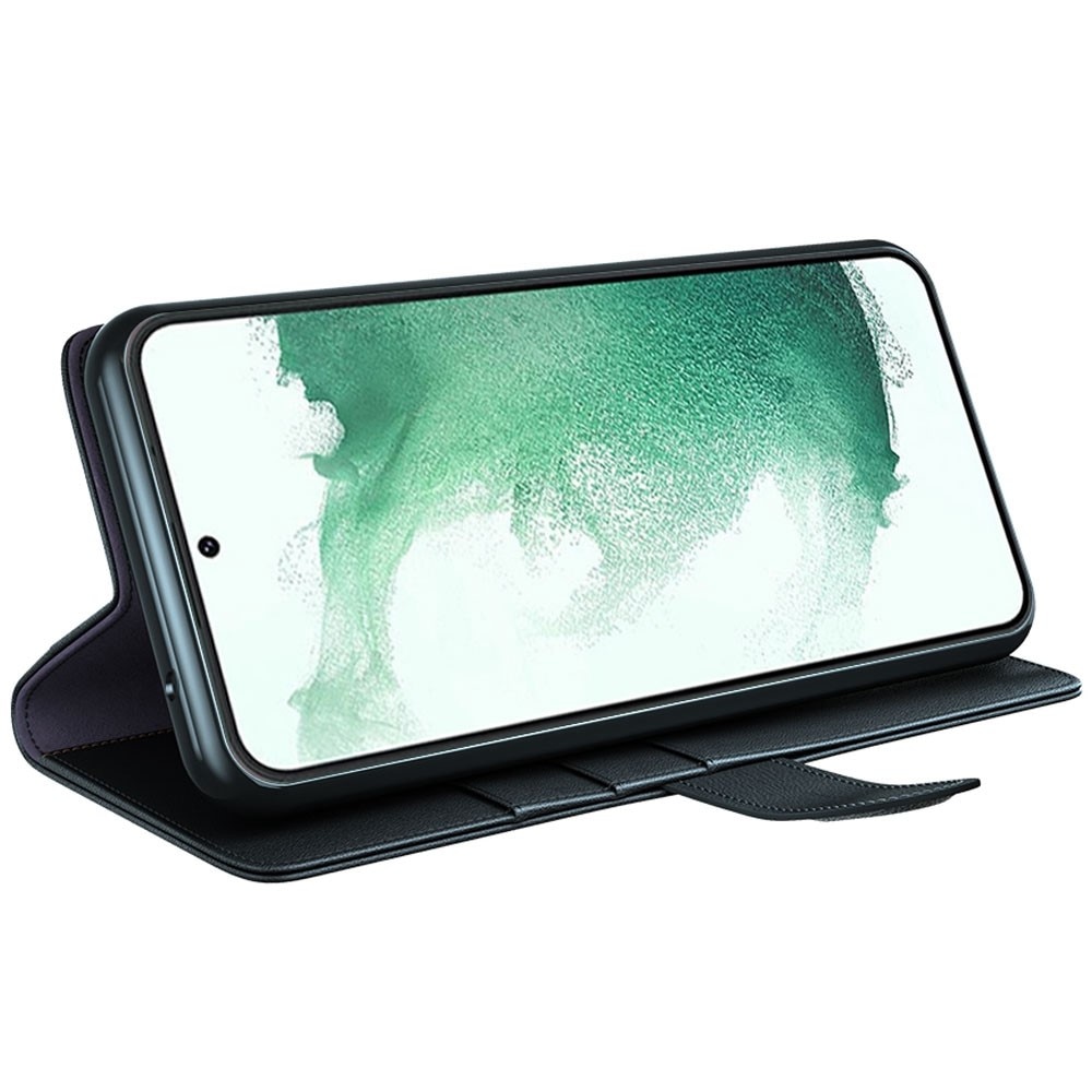 Samsung Galaxy S23 Plånboksfodral i Äkta Läder, svart