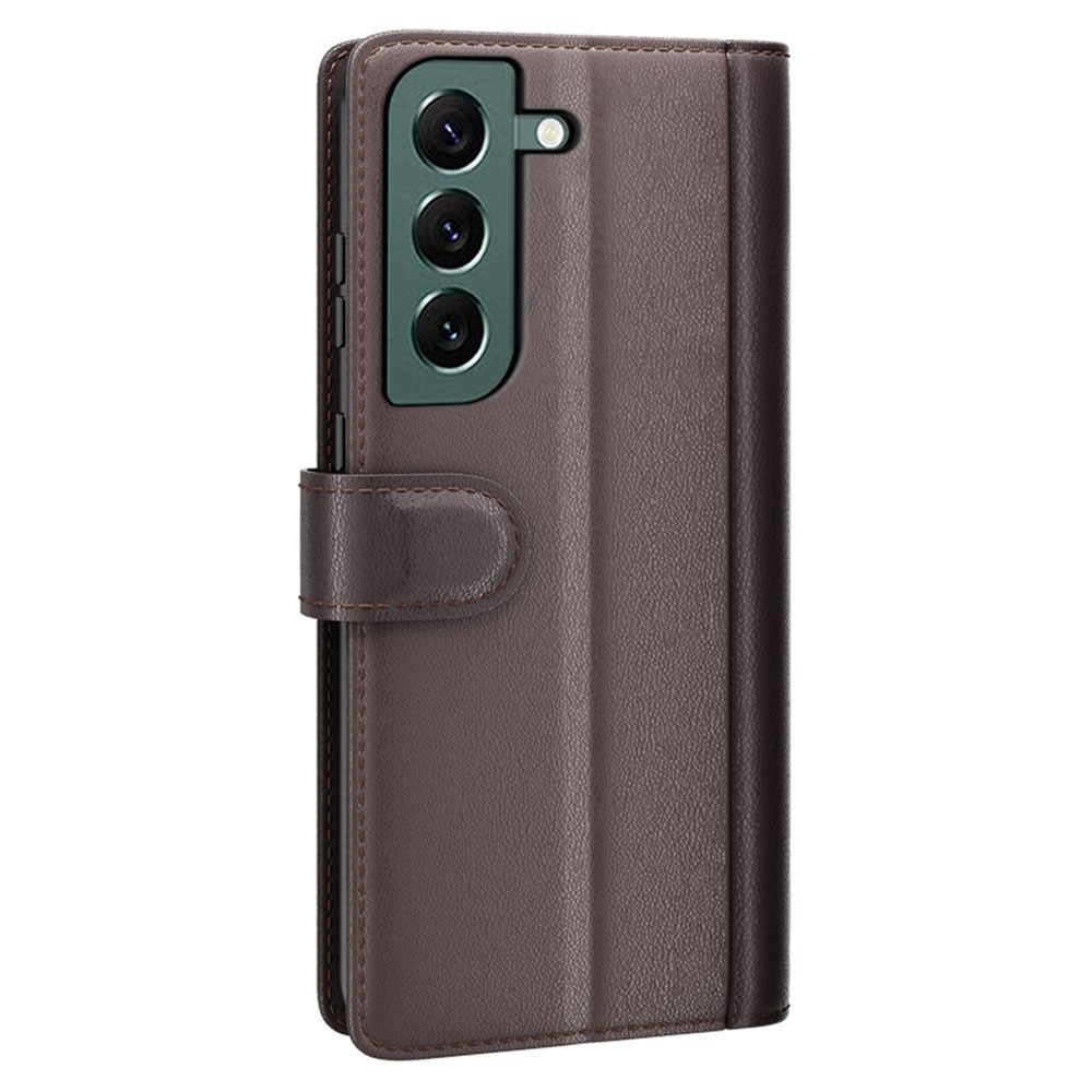 Samsung Galaxy S23 Plånboksfodral i Äkta Läder, brun
