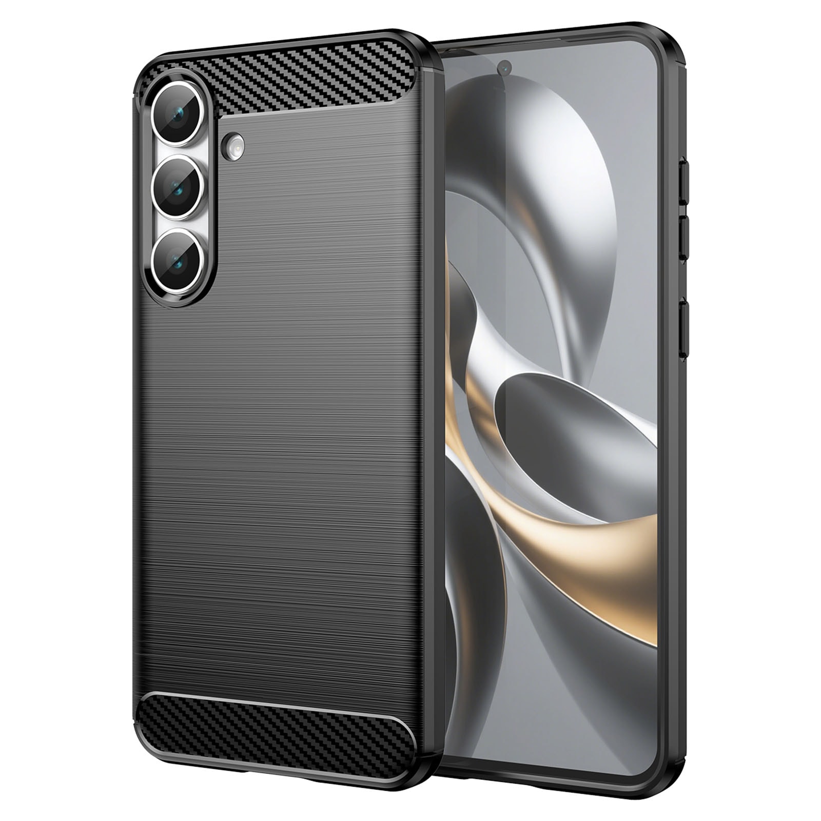 Samsung Galaxy S25 FE TPU-skal Brushed, Svart