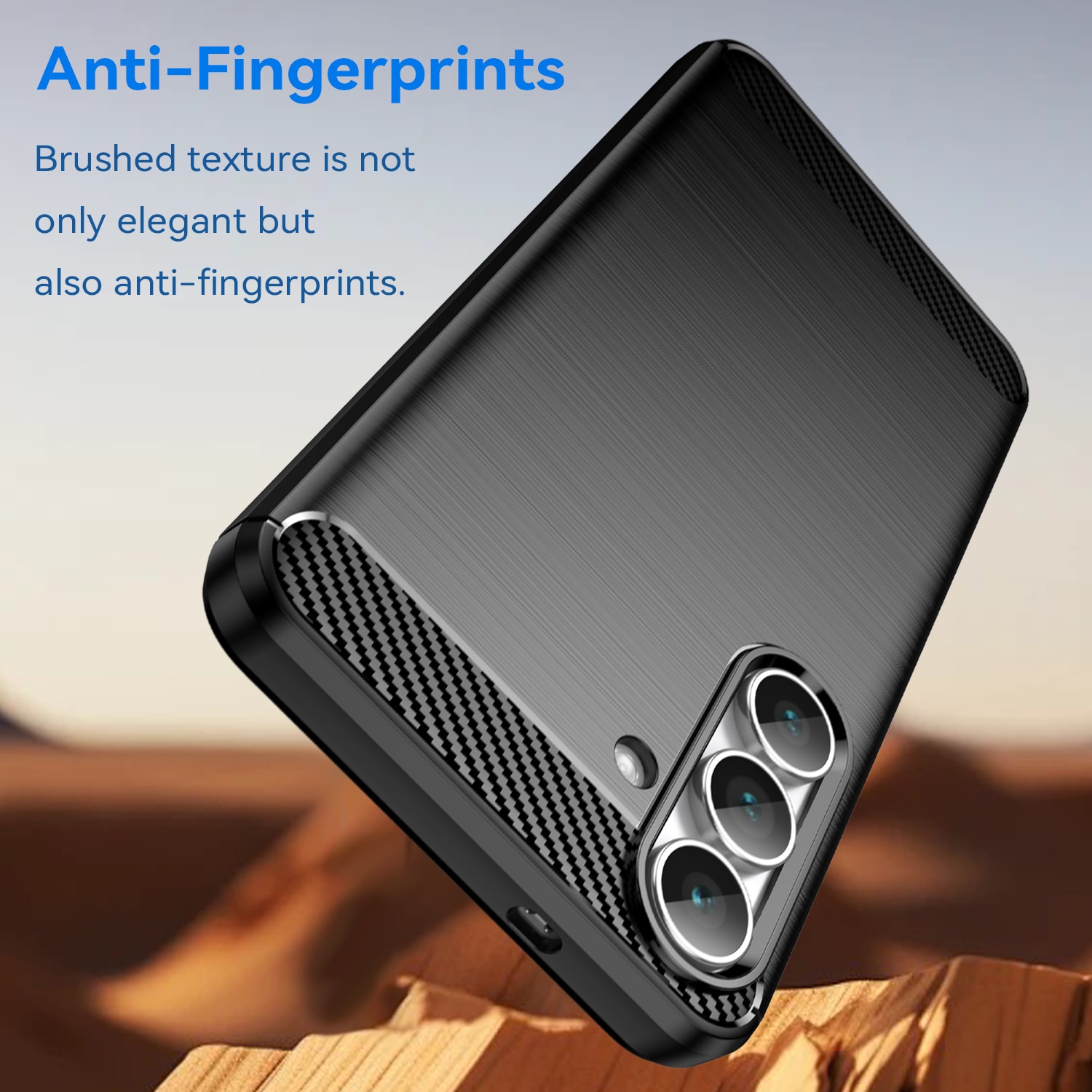 Samsung Galaxy S25 FE TPU-skal Brushed, Svart