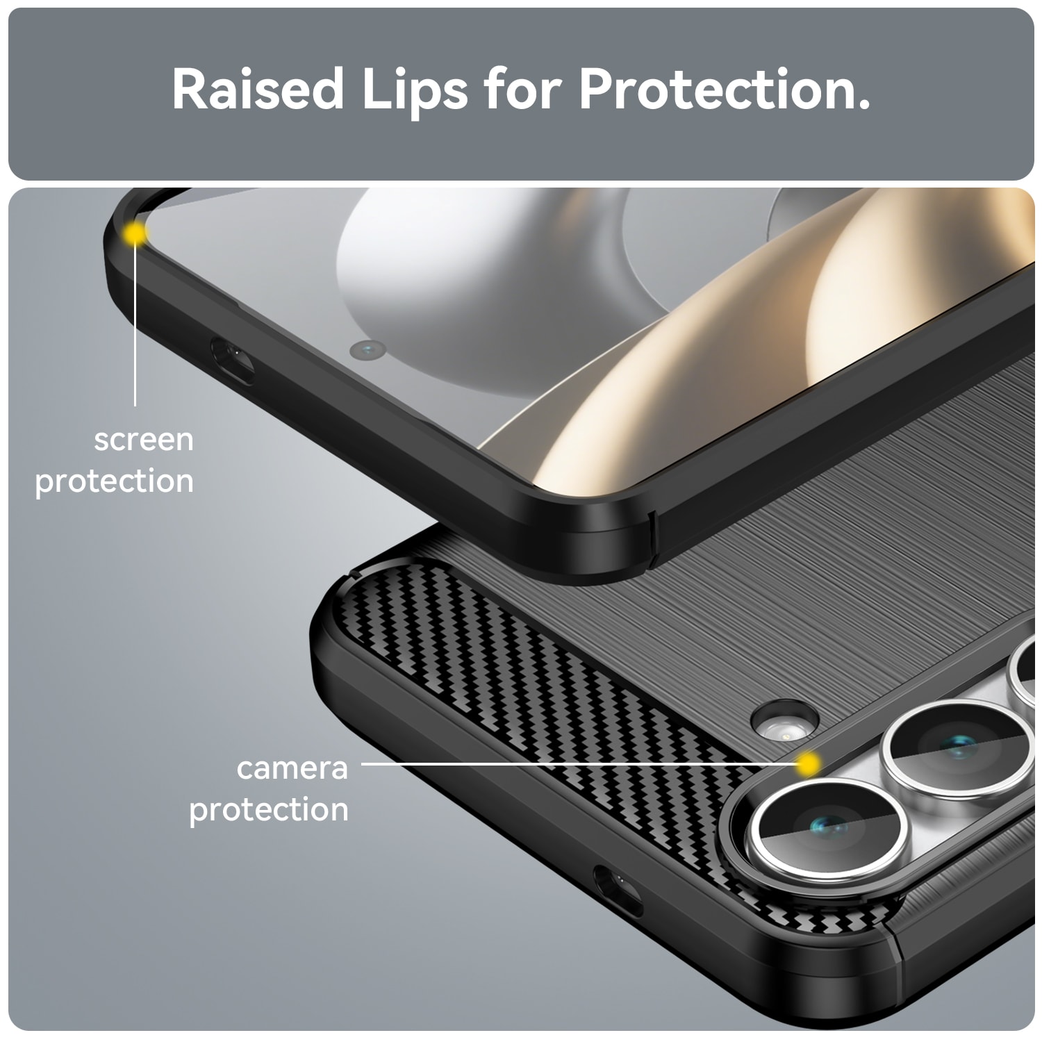 Samsung Galaxy S25 FE TPU-skal Brushed, Svart