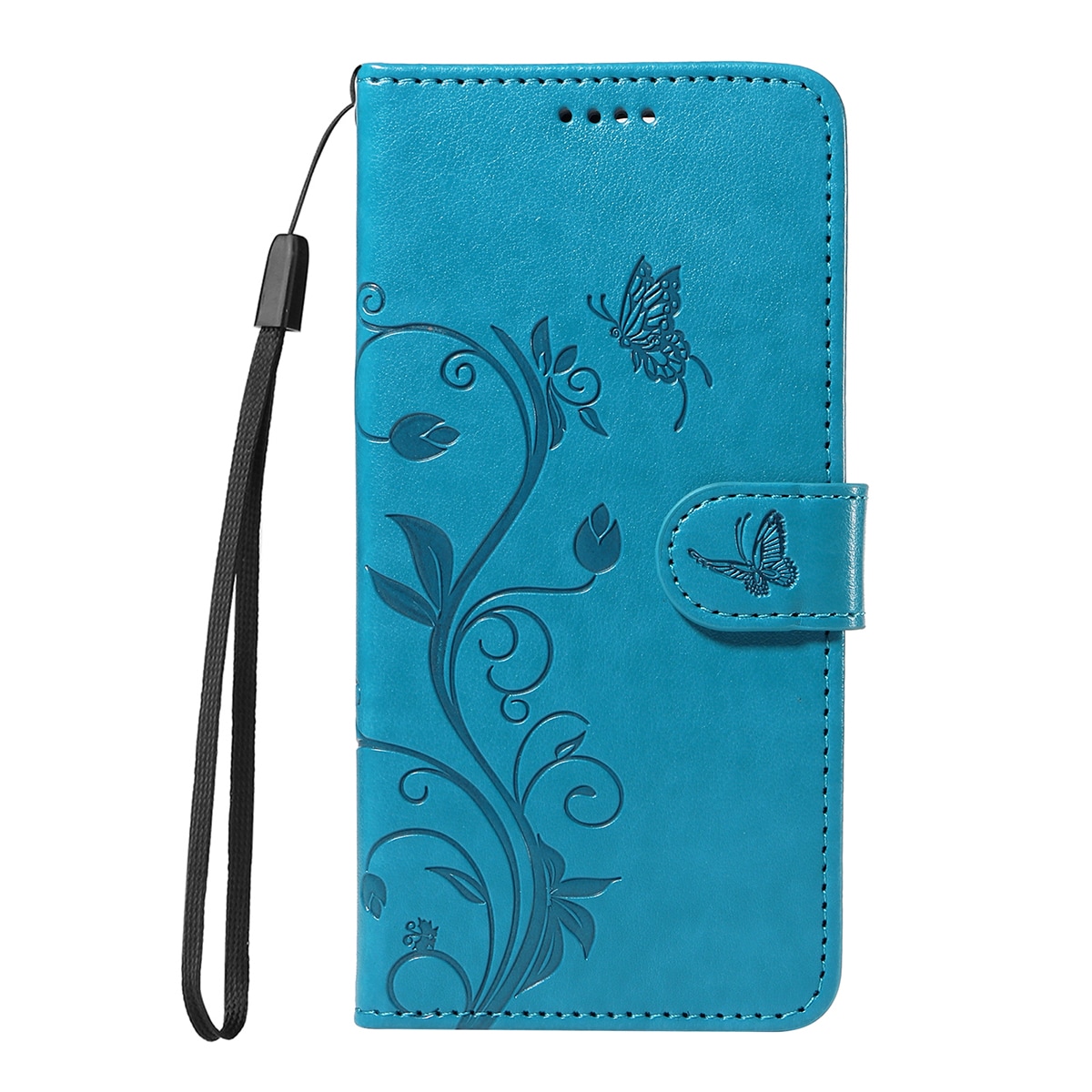 Oppo Reno 14 F Mobilfodral med fjärilar, Blå