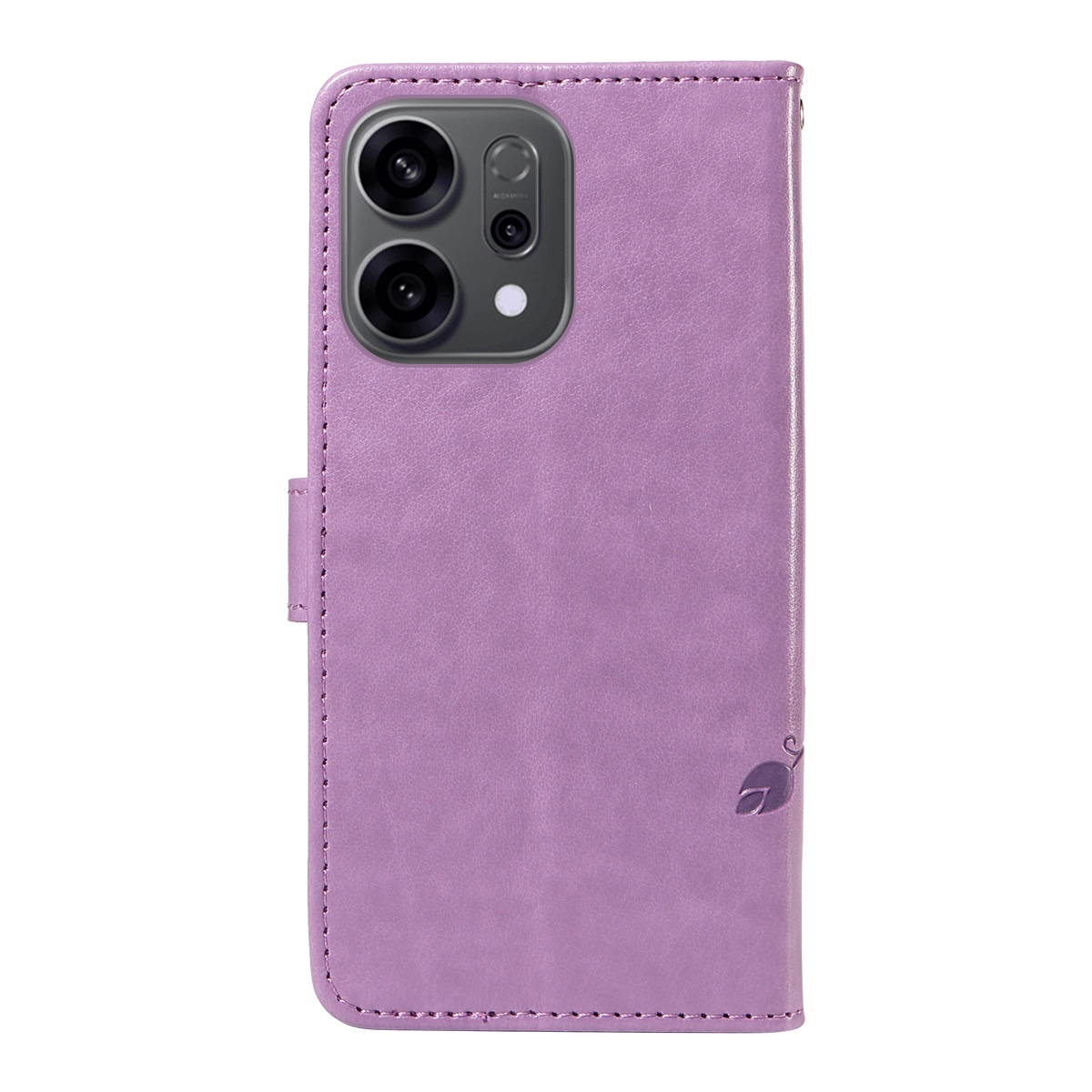 Oppo Reno 14 Mobilfodral med fjärilar, Lila