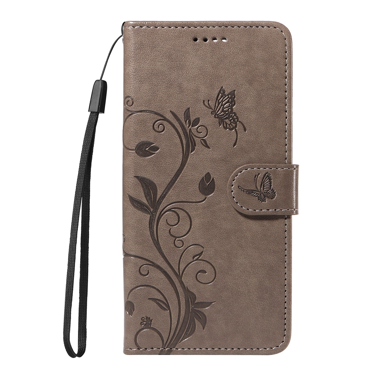Oppo Reno 14 F Mobilfodral med fjärilar, Grå