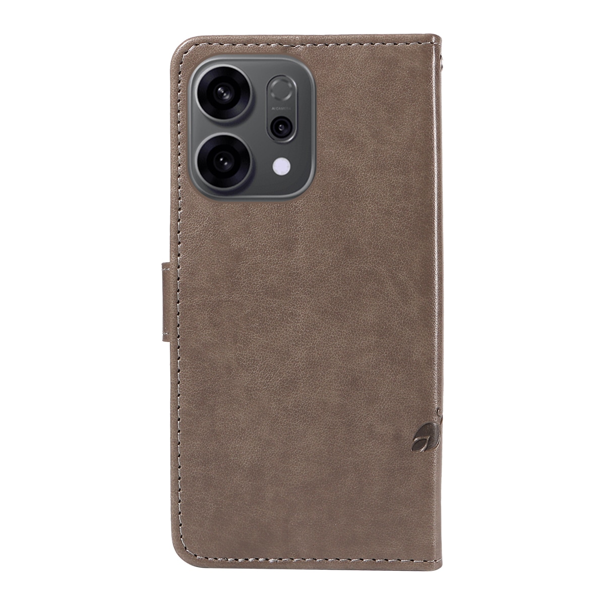 Oppo Reno 14 F Mobilfodral med fjärilar, Grå