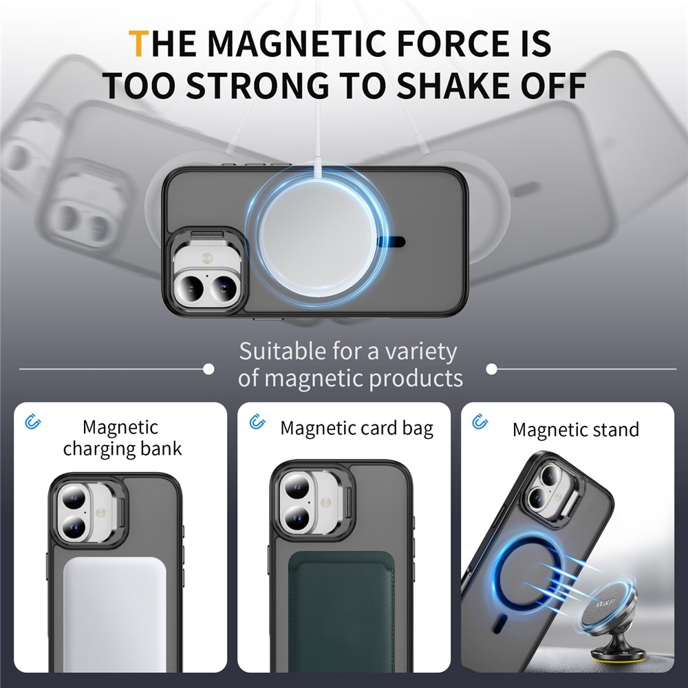iPhone 17 Hybridskal MagSafe med kickstand, Svart