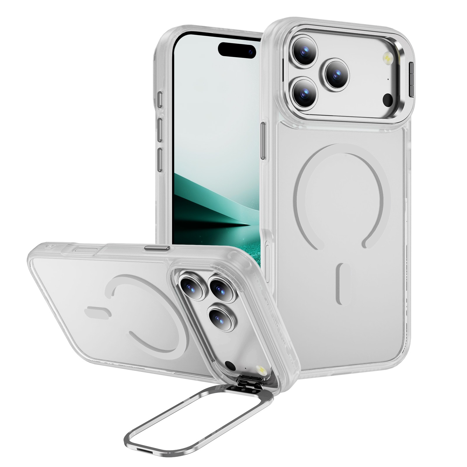 iPhone 17 Pro Hybridskal MagSafe med kickstand, Genomskinlig