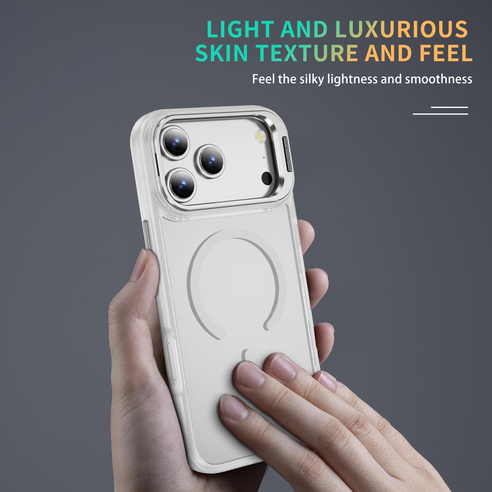 iPhone 17 Pro Hybridskal MagSafe med kickstand, Genomskinlig