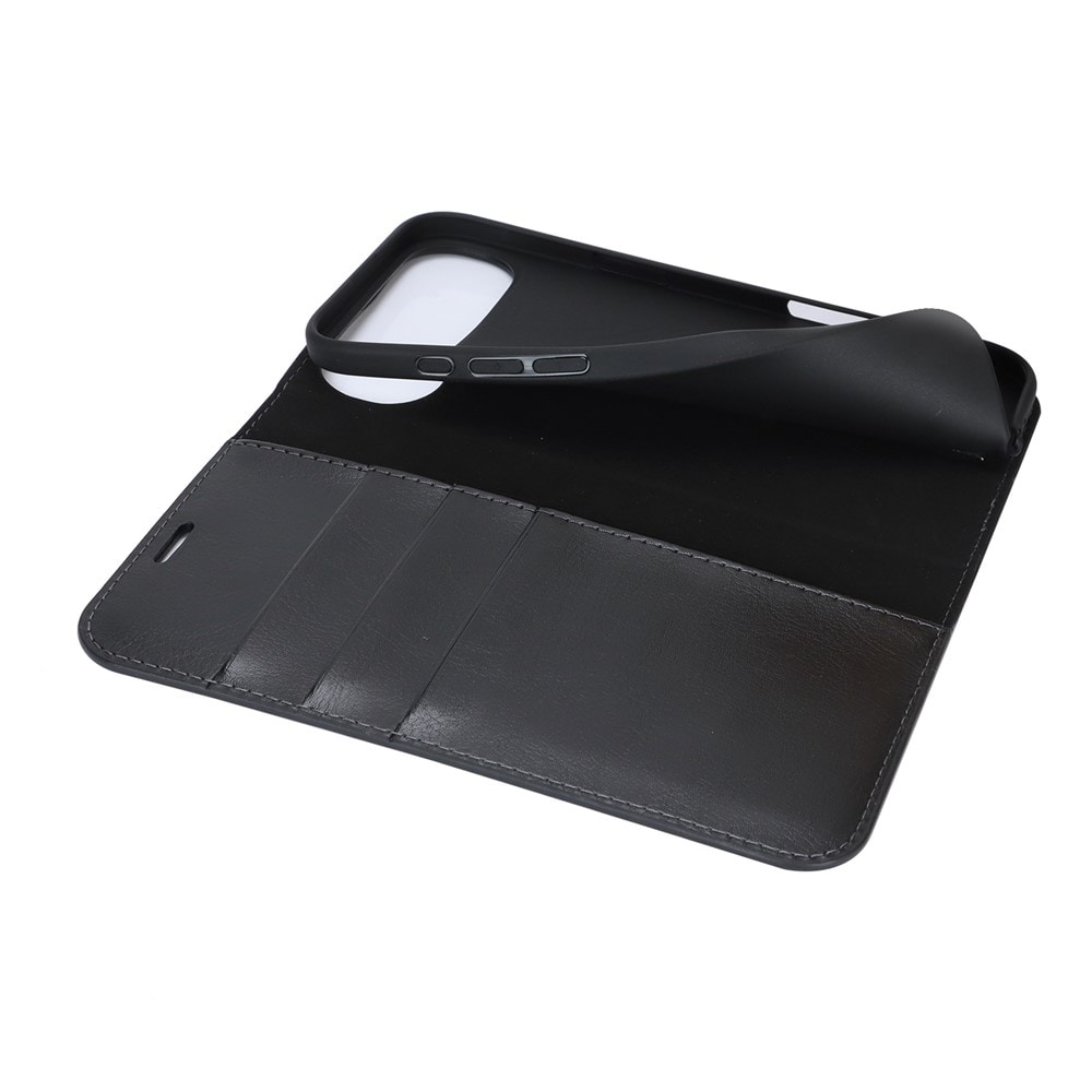 iPhone 17 Air Smidigt mobilfodral i äkta läder, Svart