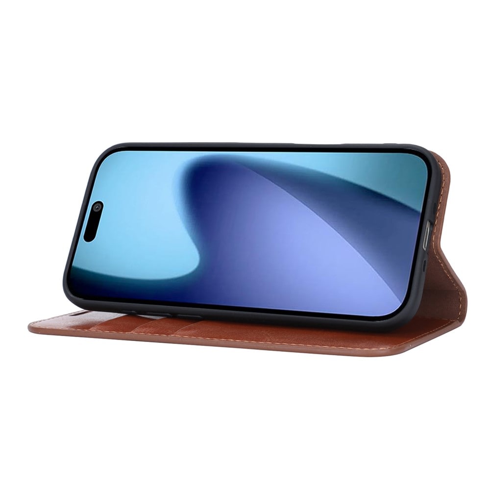 iPhone 17 Air Smidigt mobilfodral i äkta läder, Svart