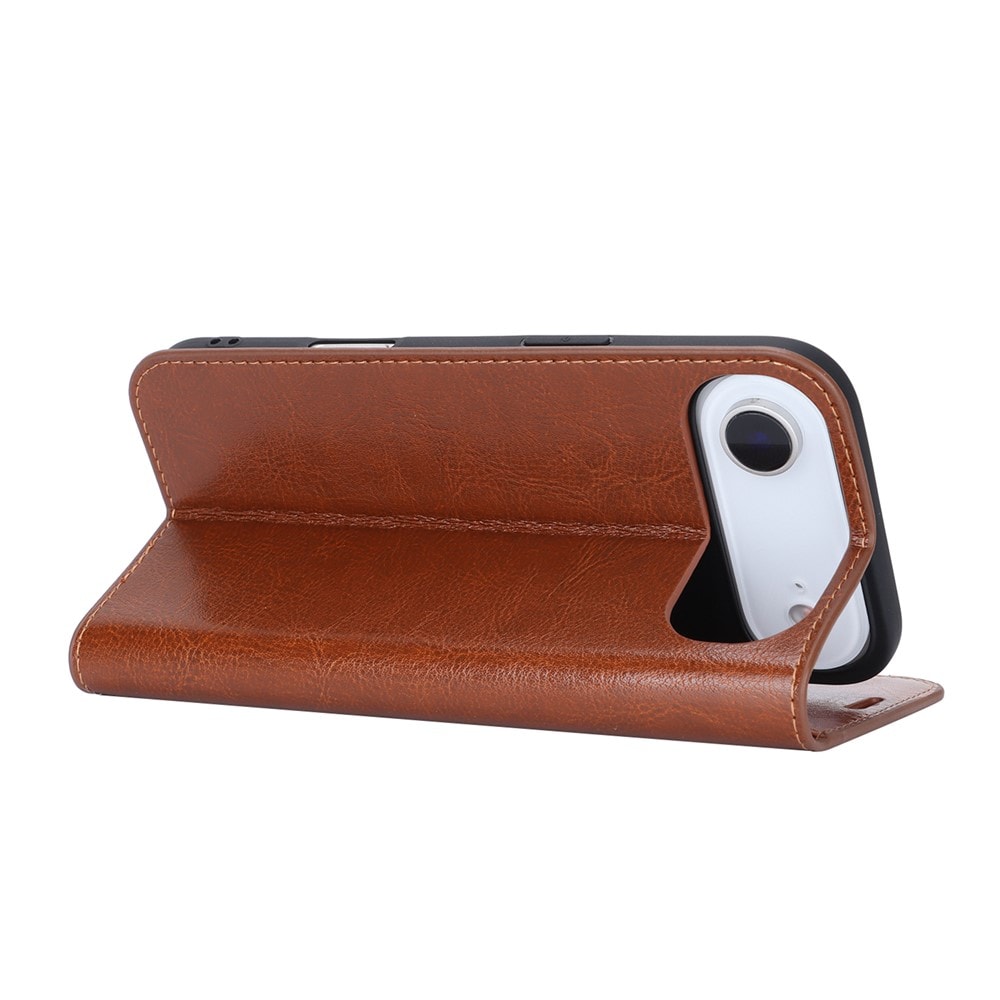 iPhone 17 Air Smidigt mobilfodral i äkta läder, Svart