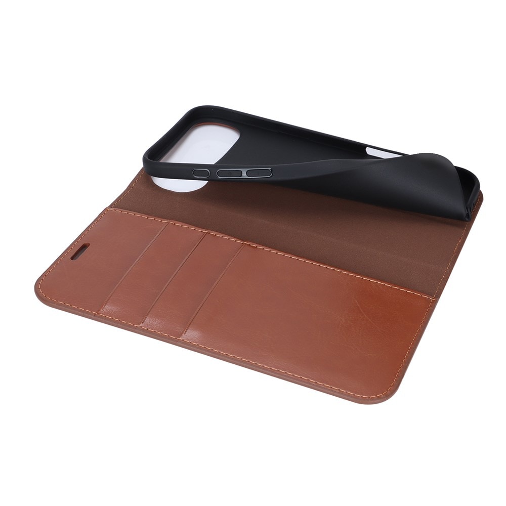 iPhone 17 Air Smidigt mobilfodral i äkta läder, Svart