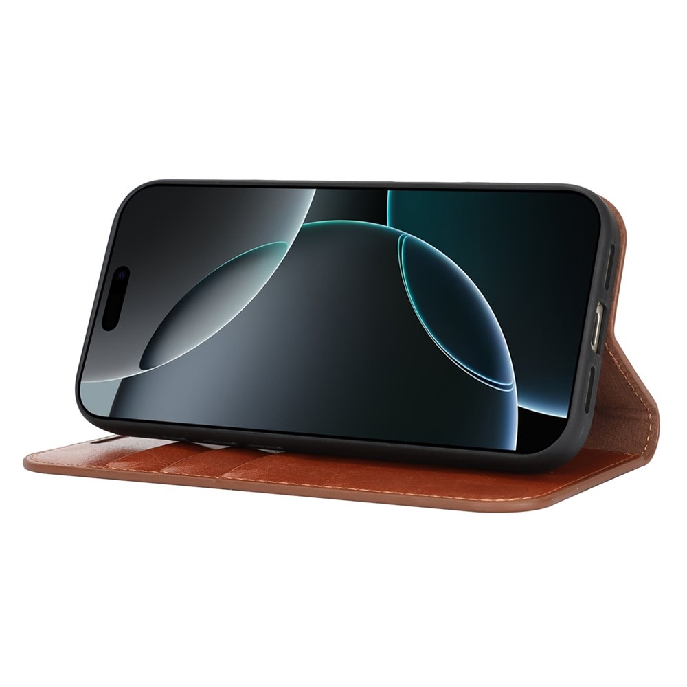 iPhone 17 Pro Smidigt mobilfodral i äkta läder, Brun