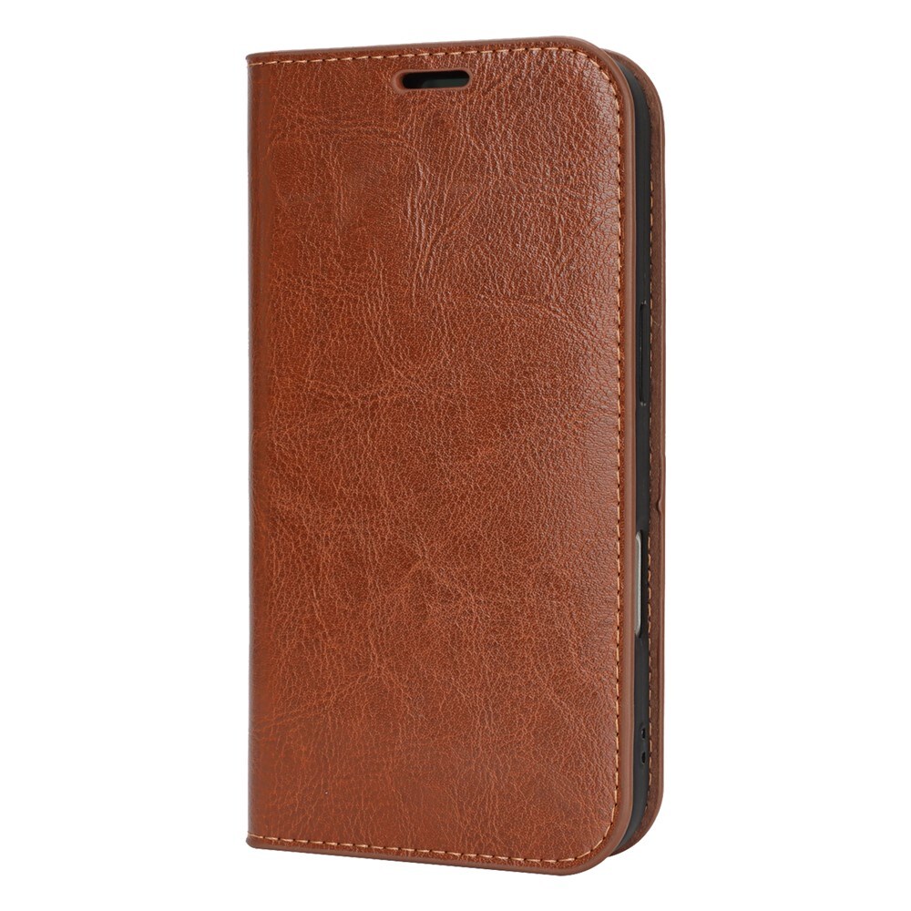 iPhone 17 Pro Smidigt mobilfodral i äkta läder, Brun