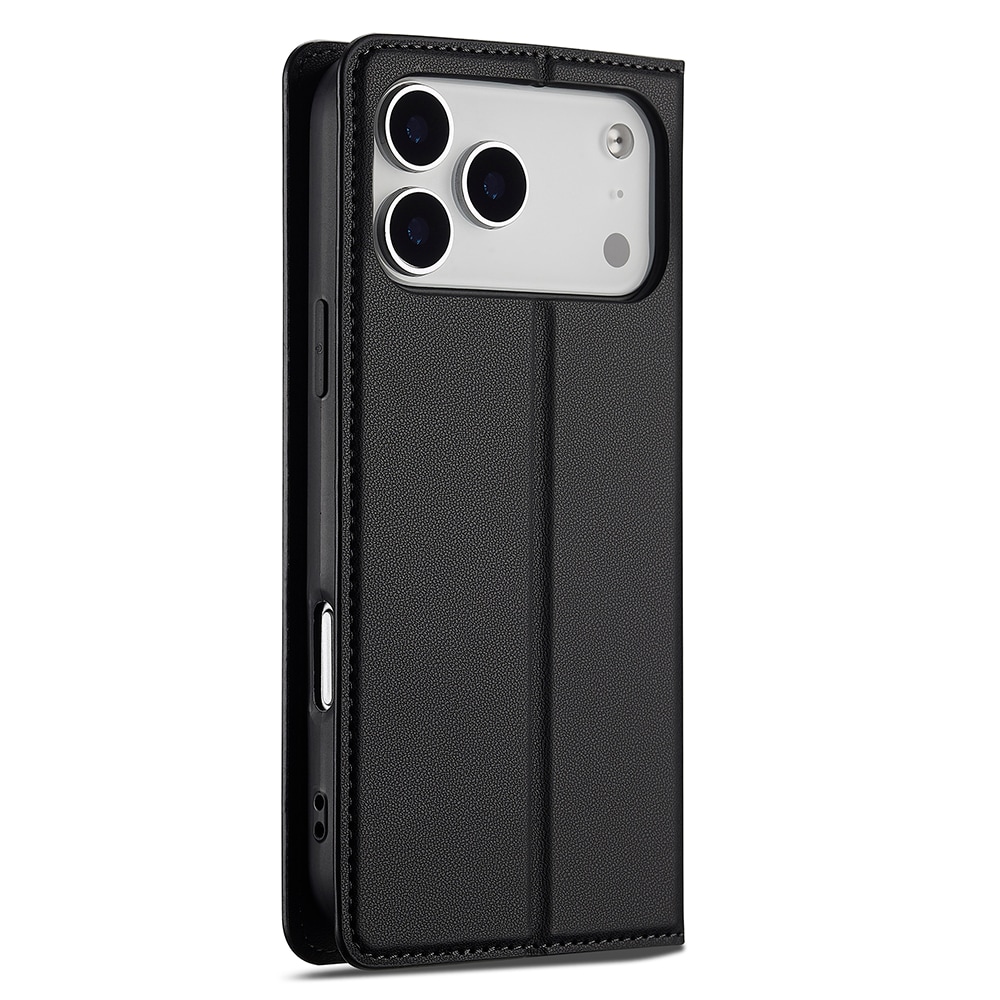 iPhone 17 Pro Tunnt plånboksfodral, Svart