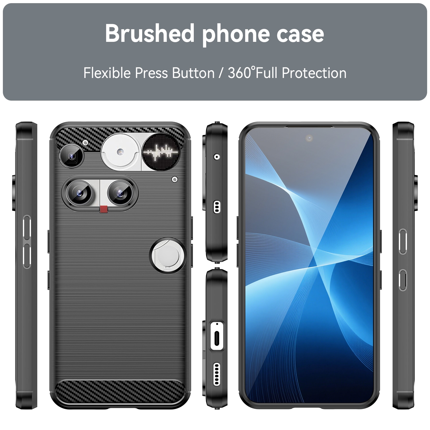 Nothing Phone 3 TPU-skal Brushed, Svart