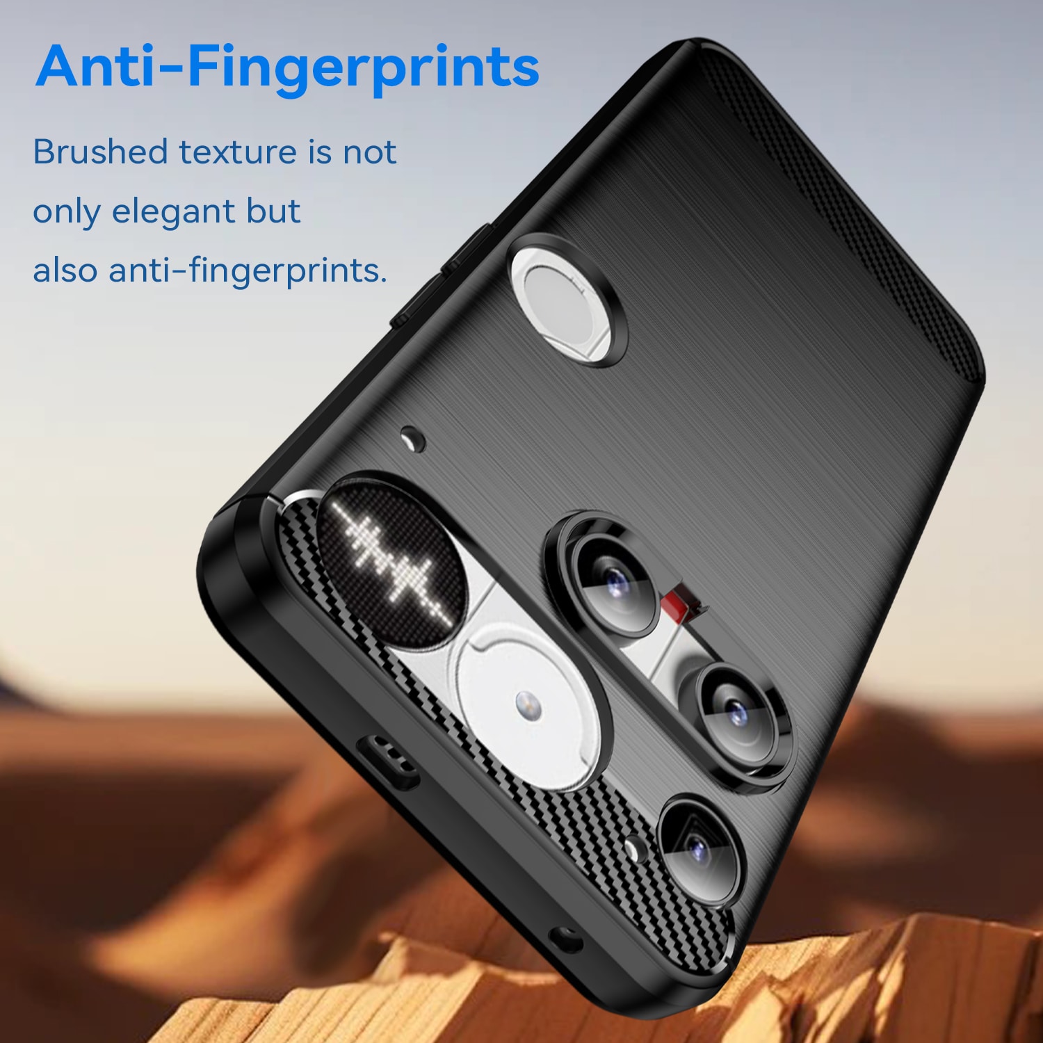 Nothing Phone 3 TPU-skal Brushed, Svart