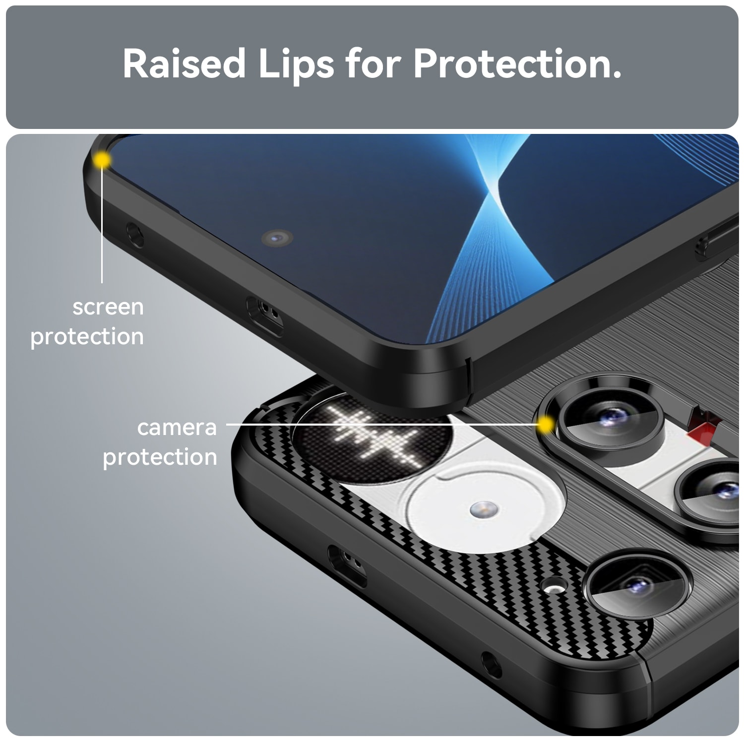Nothing Phone 3 TPU-skal Brushed, Svart