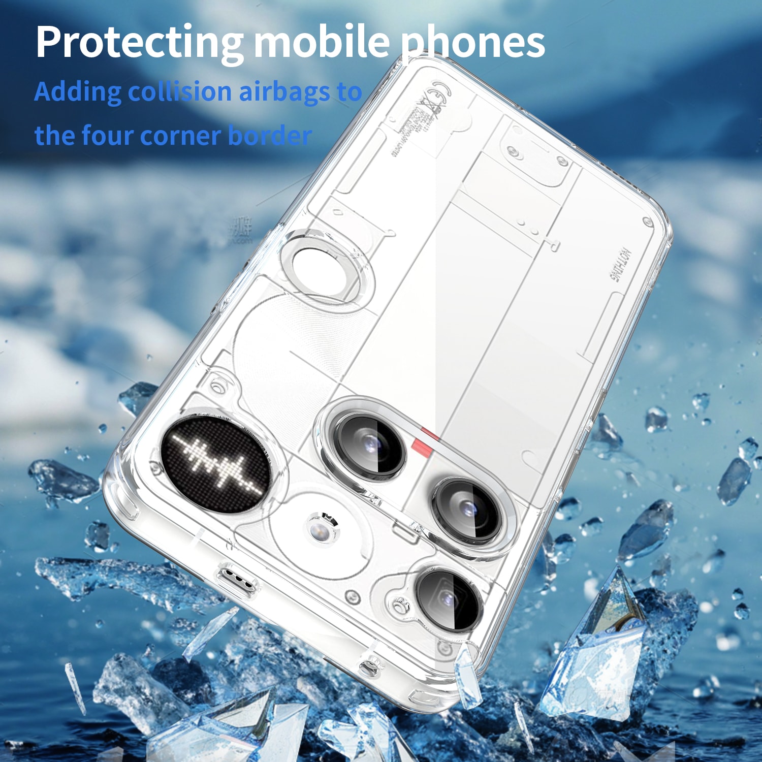 Nothing Phone 3 Crystal Hybrid-skal, Genomskinlig