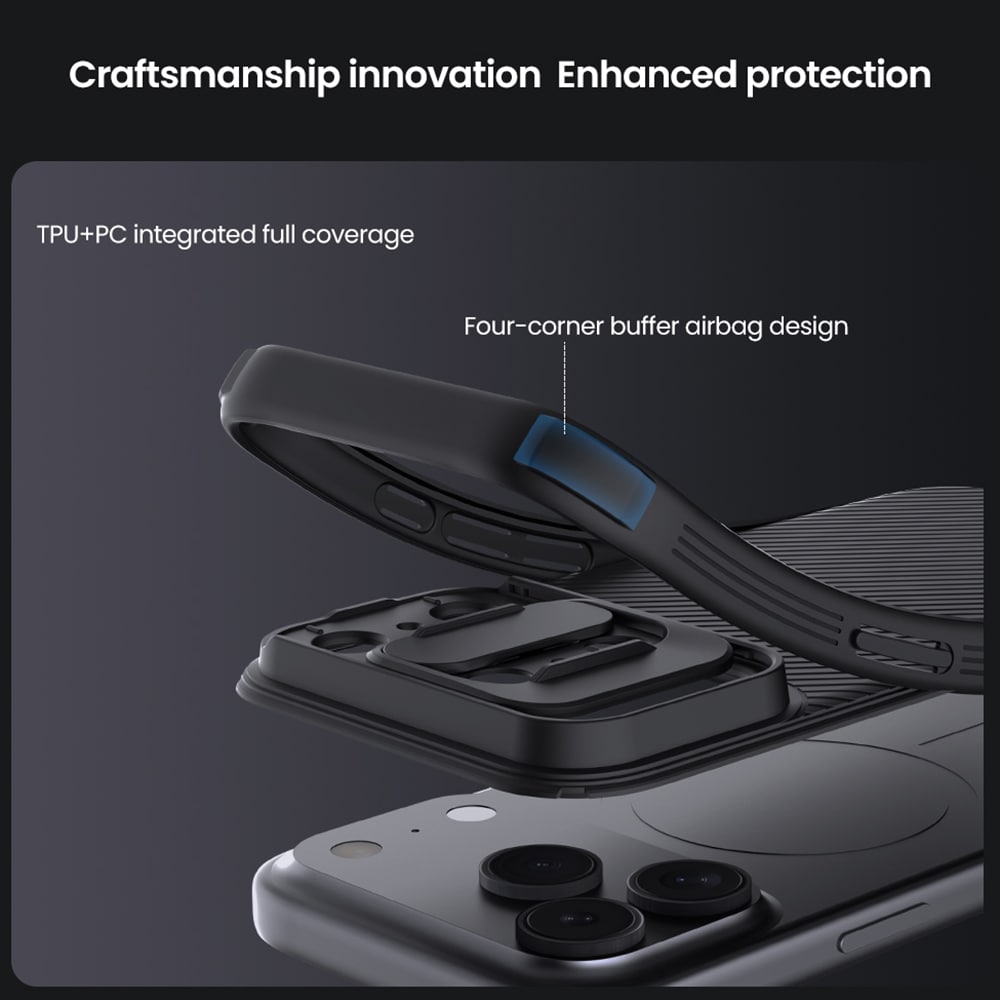 iPhone 17 Pro Skal med kameraskydd - CamShield, Grå