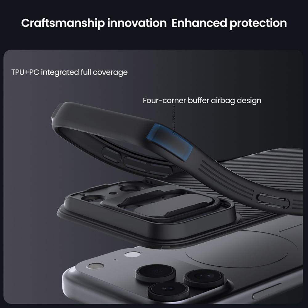 iPhone 17 Pro Max Skal med kameraskydd - CamShield, Svart