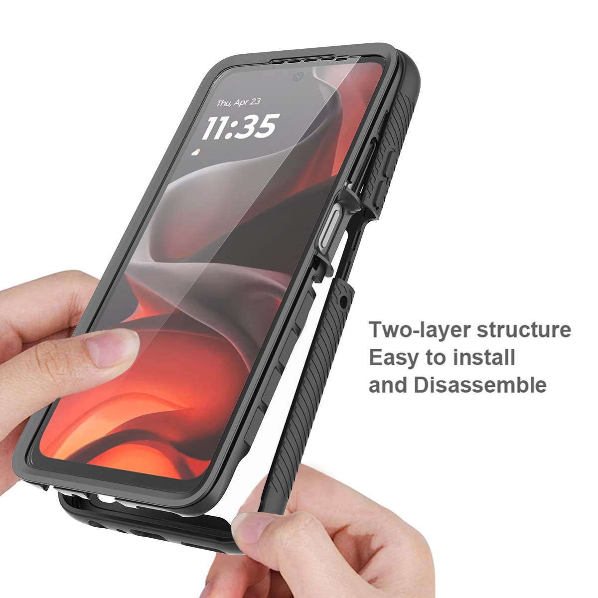 Motorola Moto G86 Mobilskal Full Protection, Svart