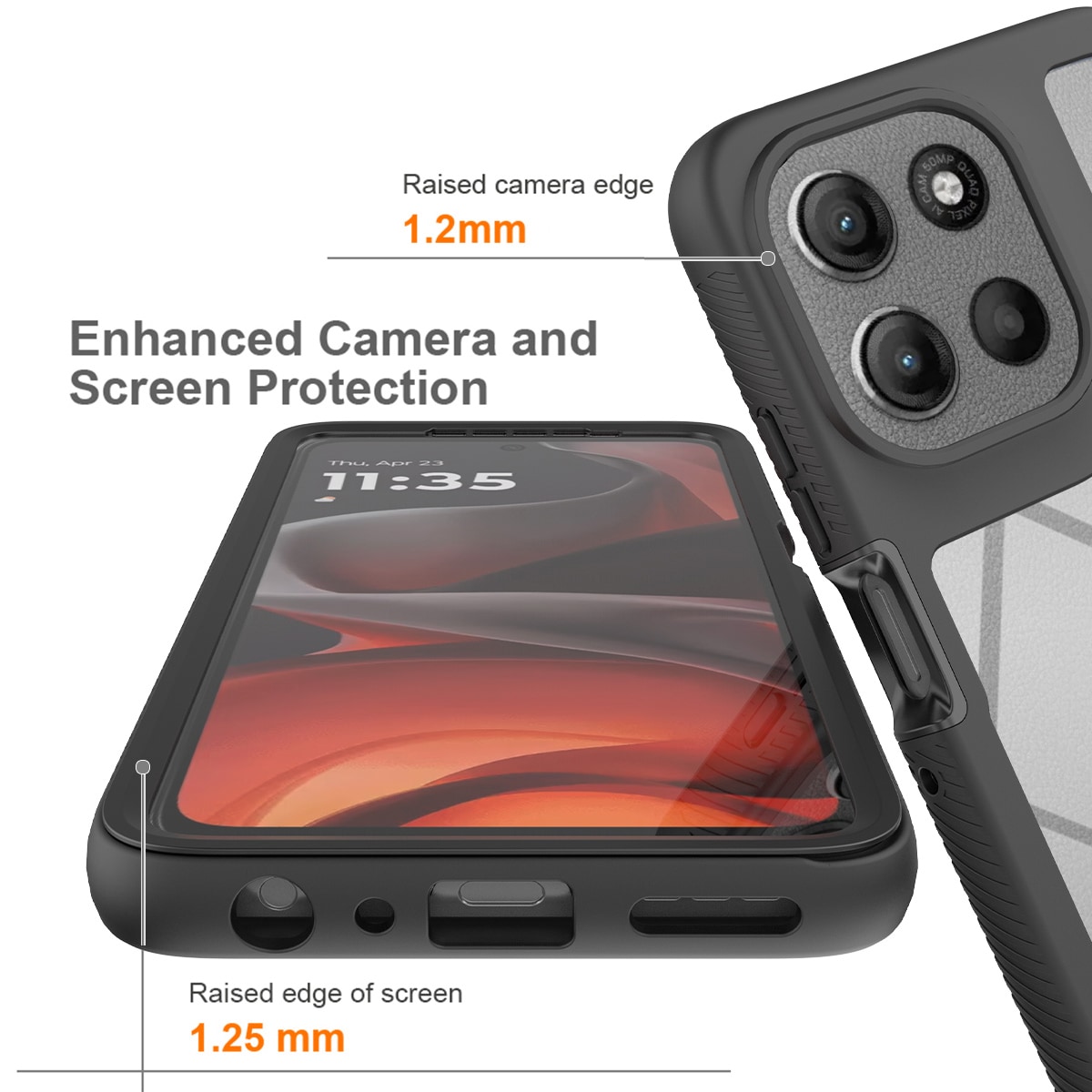 Motorola Moto G86 Mobilskal Full Protection, Svart