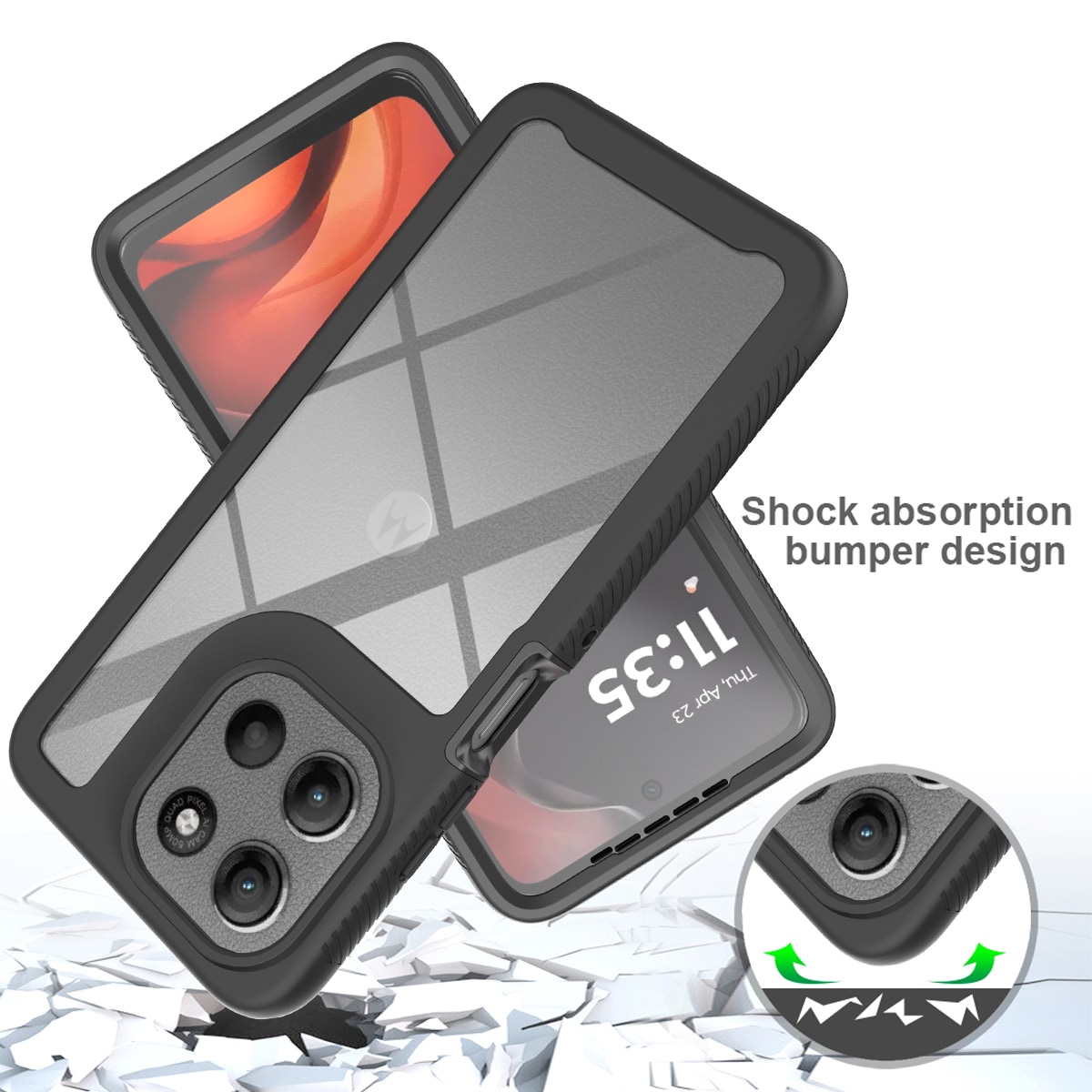 Motorola Moto G86 Mobilskal Full Protection, Svart