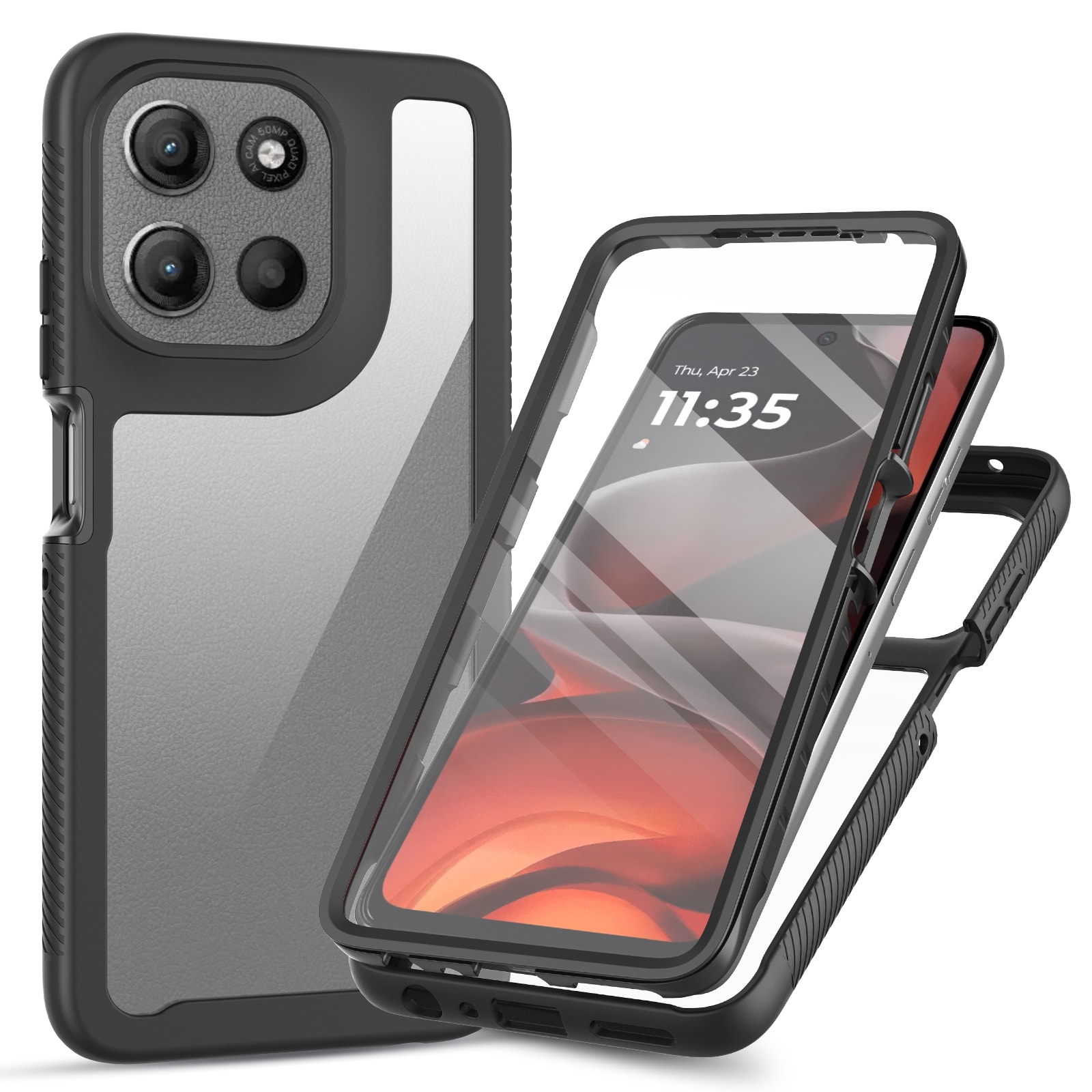 Motorola Moto G56 Mobilskal Full Protection, Svart