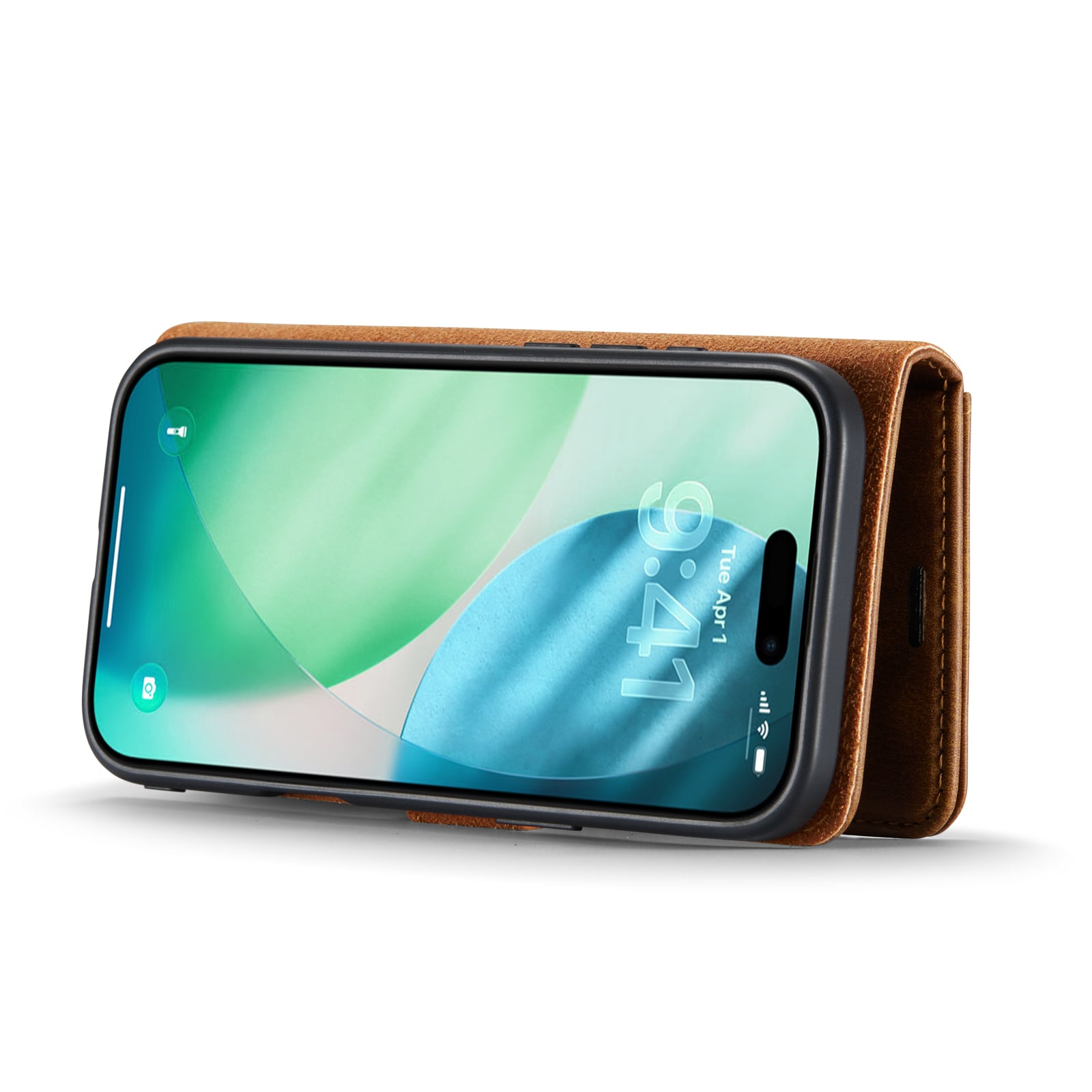 iPhone 17 Air Plånboksfodral med avtagbart skal, Cognac