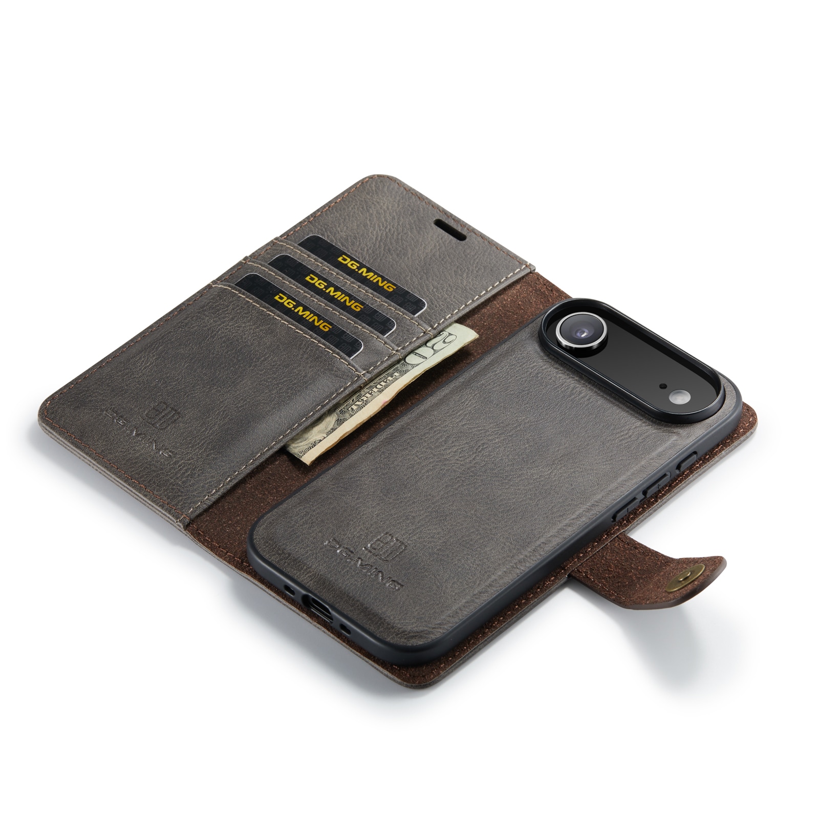 iPhone 17 Air Plånboksfodral med avtagbart skal, Brown
