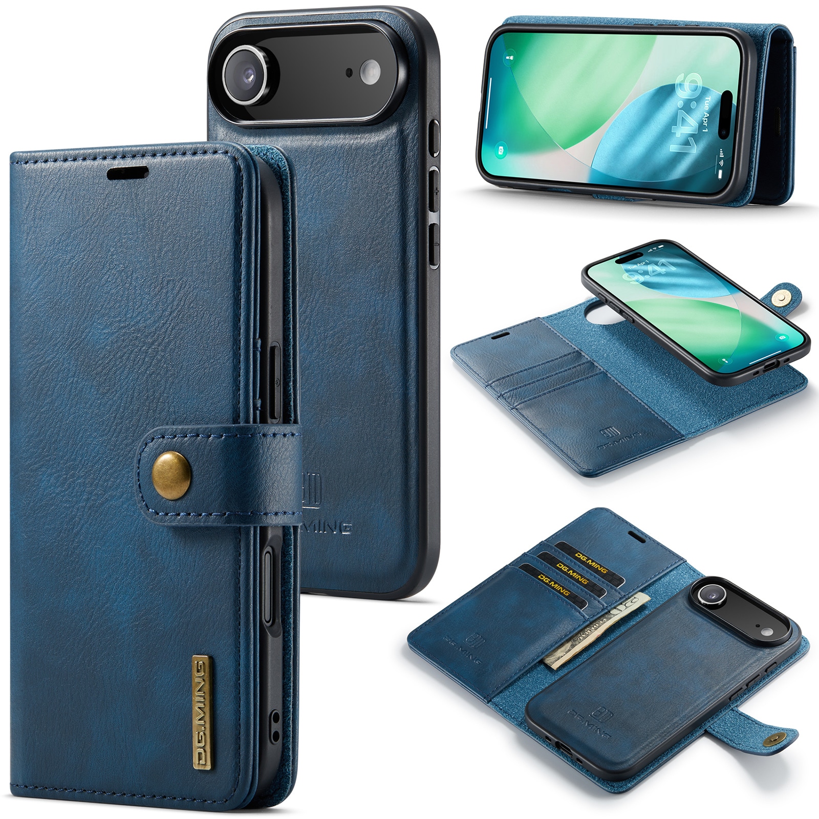 iPhone 17 Air Plånboksfodral med avtagbart skal, Blue