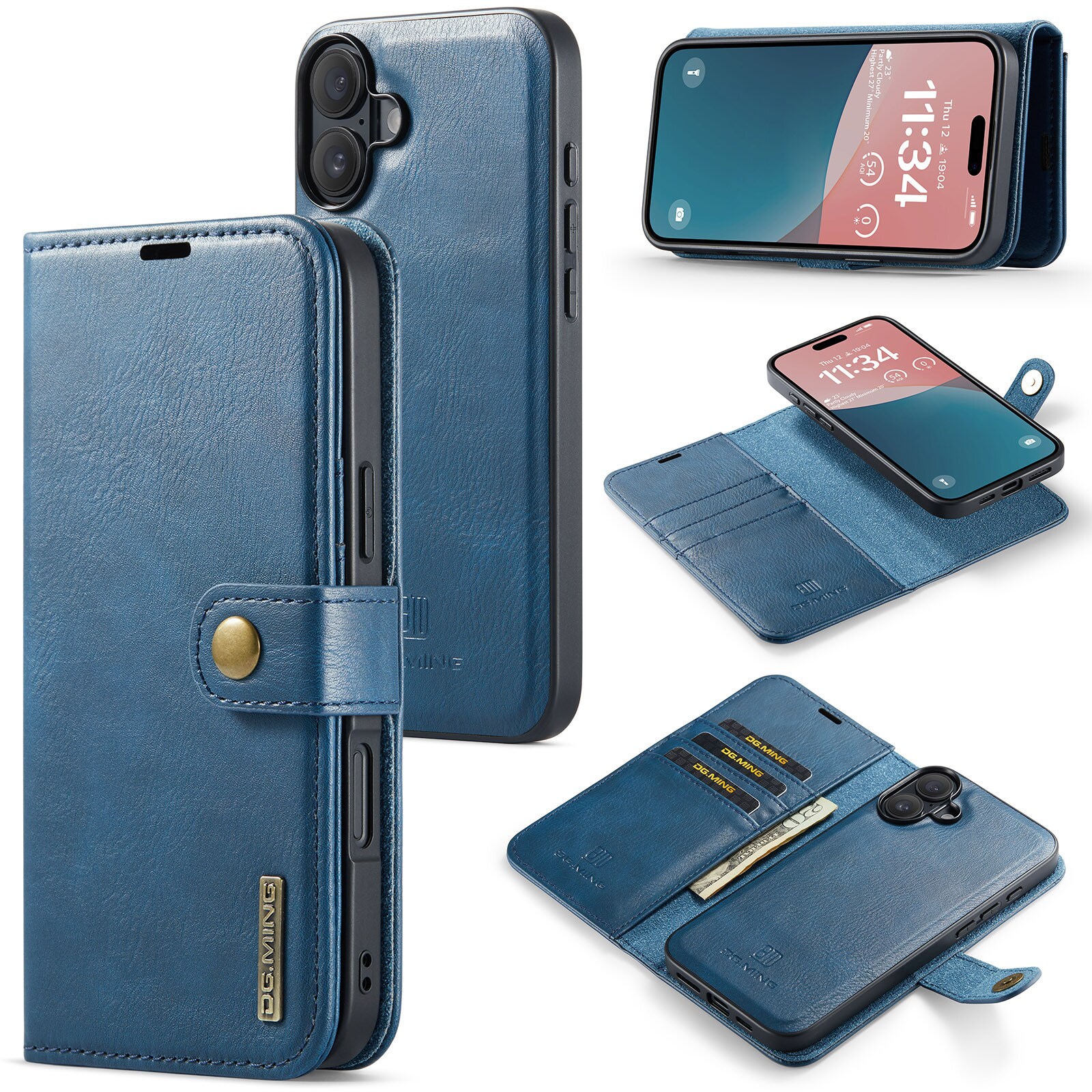 iPhone 17 Plånboksfodral med avtagbart skal, Blue