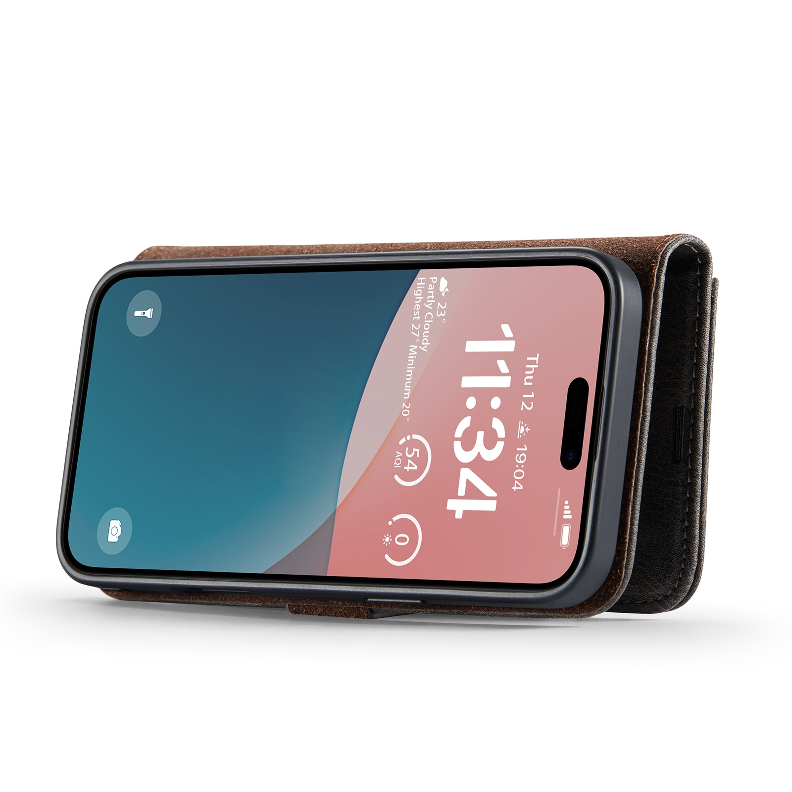 iPhone 17 Plånboksfodral med avtagbart skal, Brown