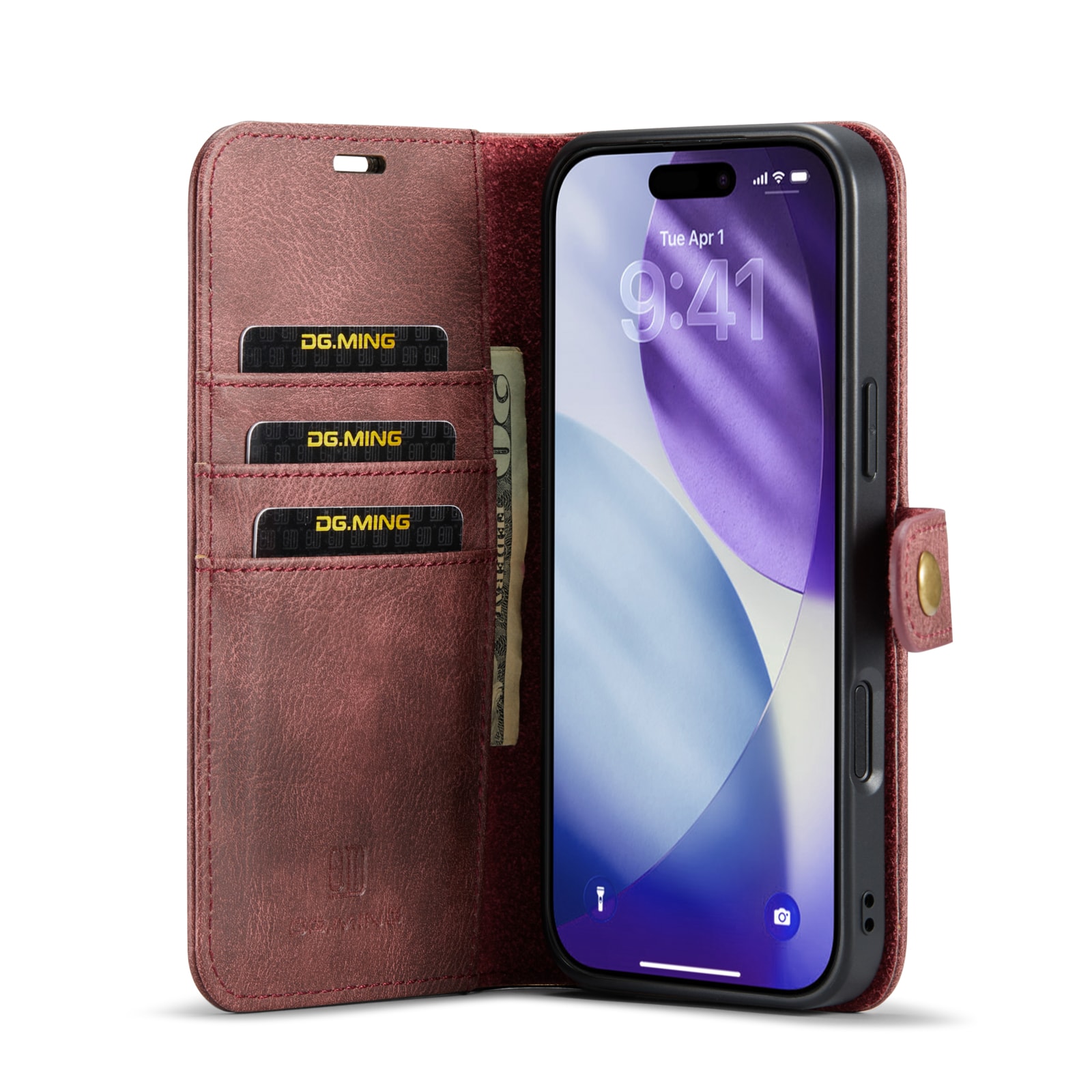iPhone 17 Pro Plånboksfodral med avtagbart skal, Red